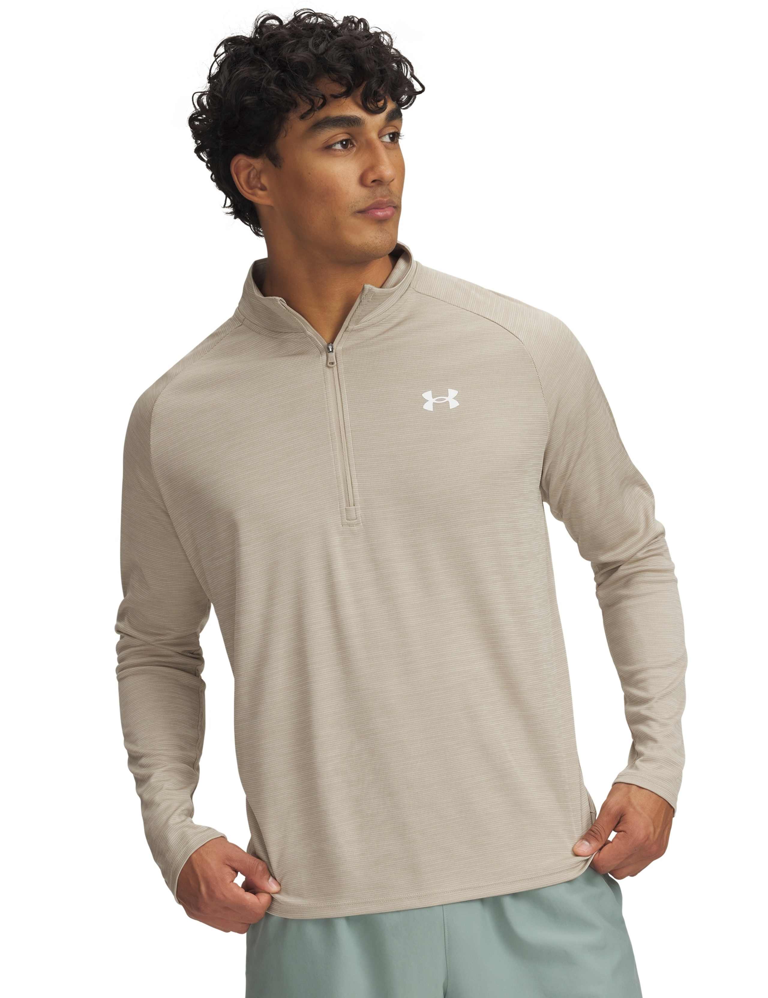 Textured Technical Half Zip Quick Dry Top