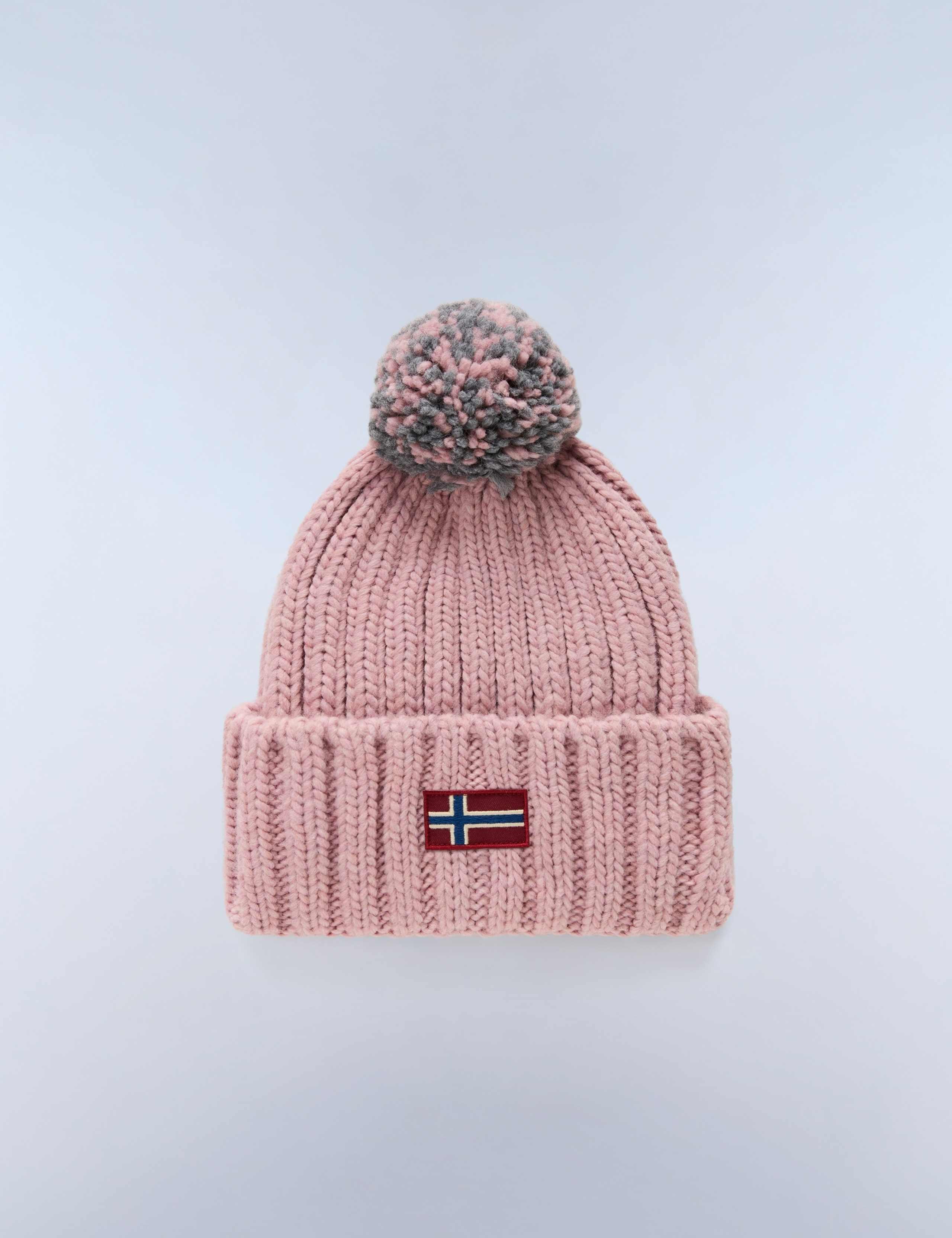 Rib Turn Up Beanie Hat with Wool