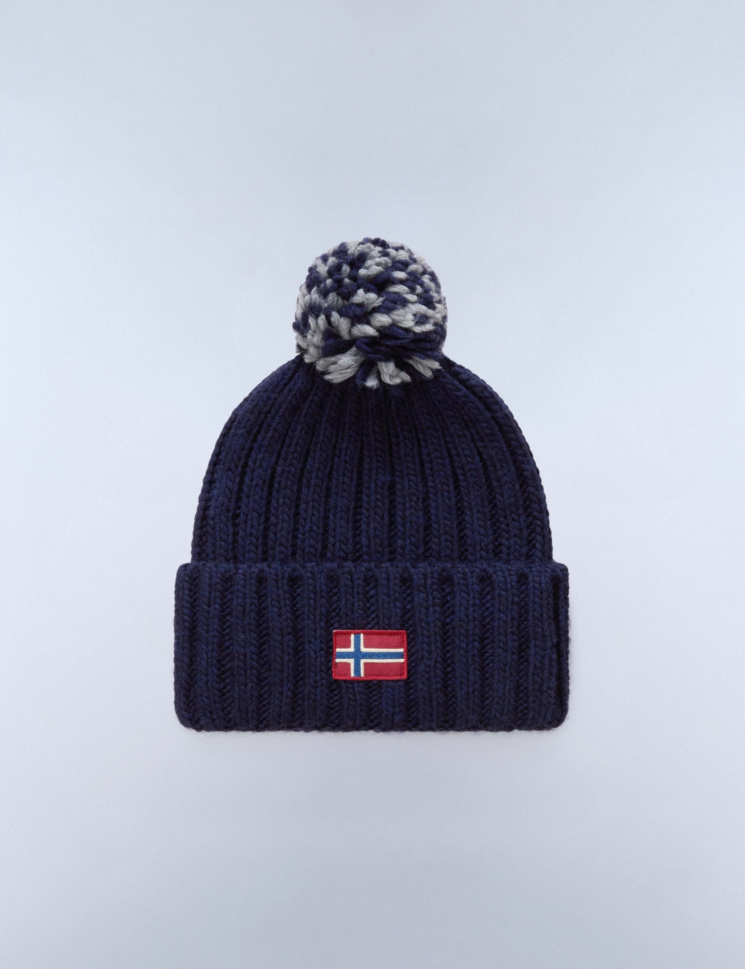 Rib Turn Up Beanie Hat with Wool