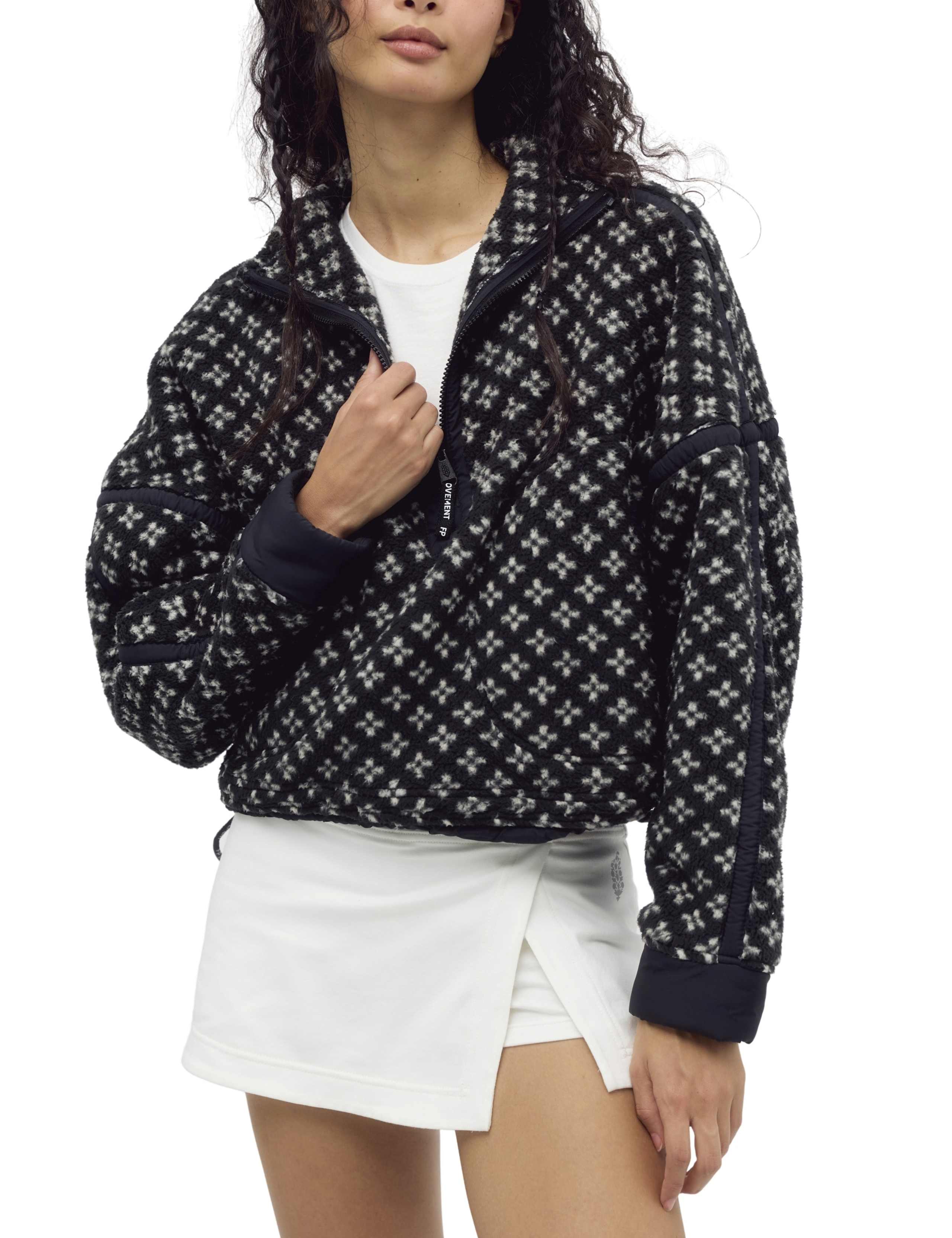 Printed Fleece Half Zip Sweatshirt