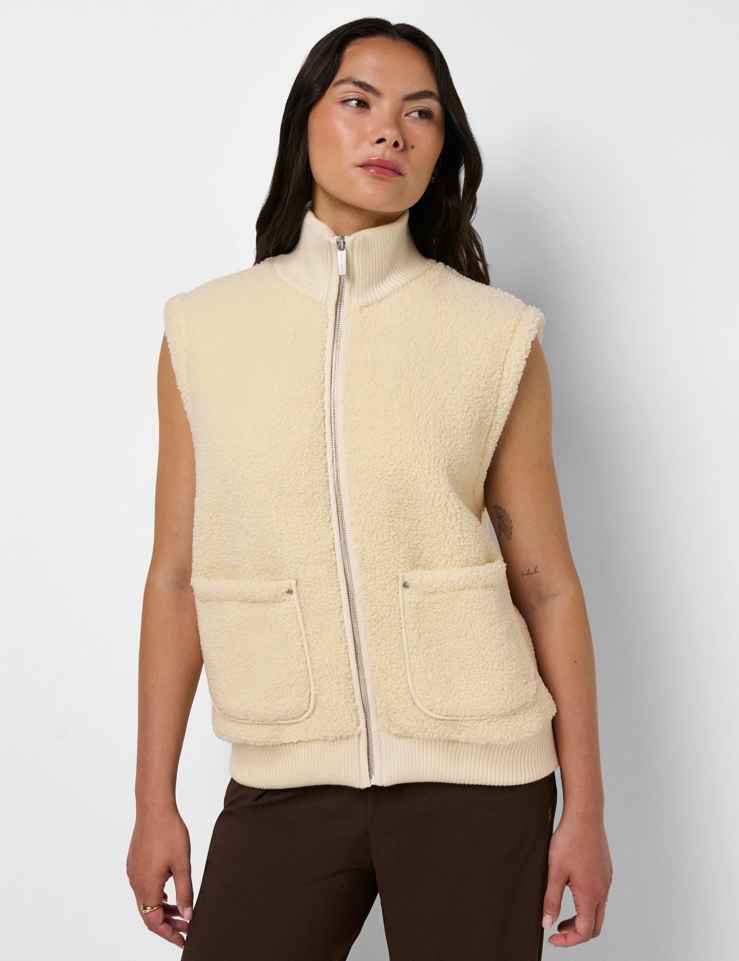 Plush Fleece Ribbed Gilet