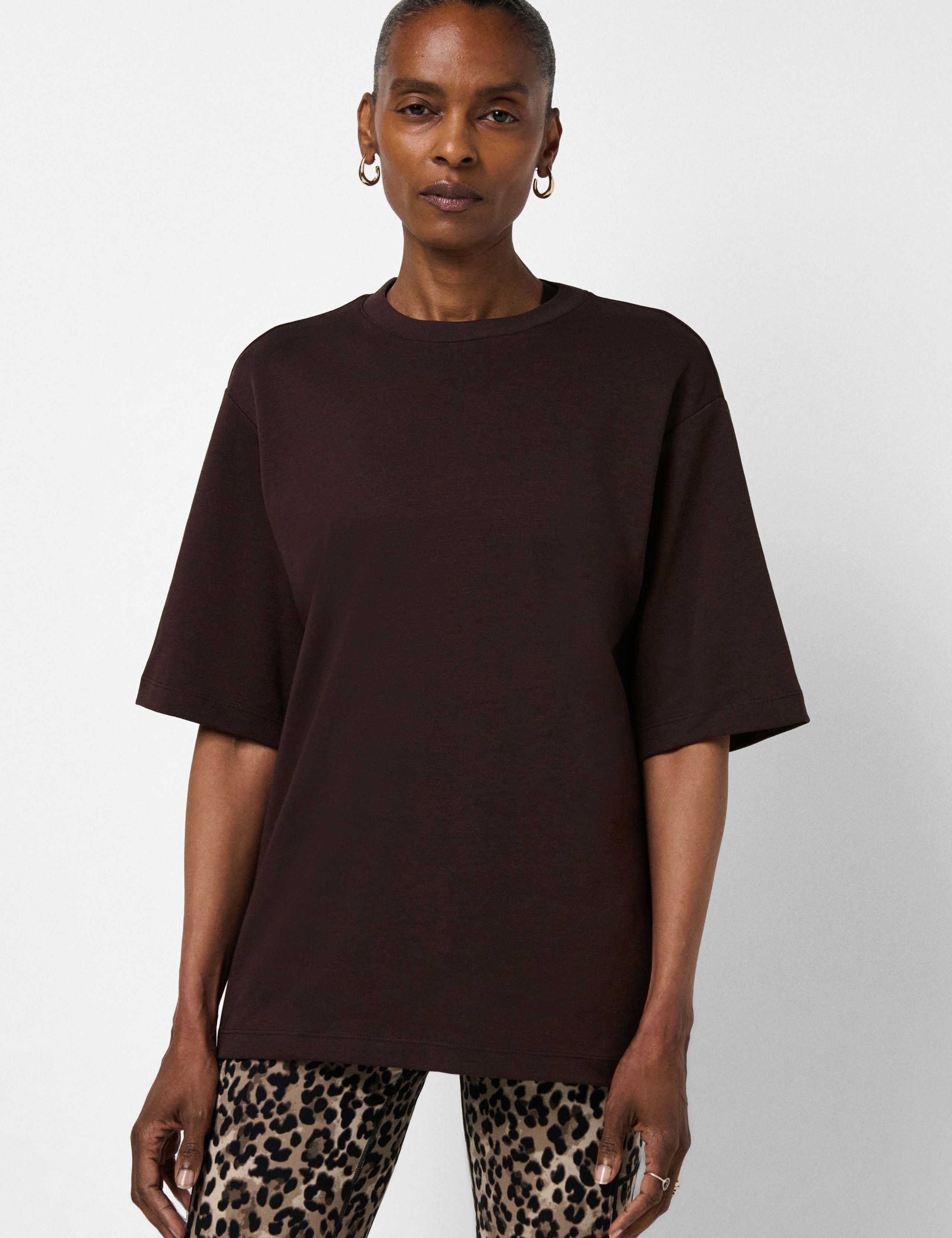 Elevated Cotton Blend Longline T-Shirt
