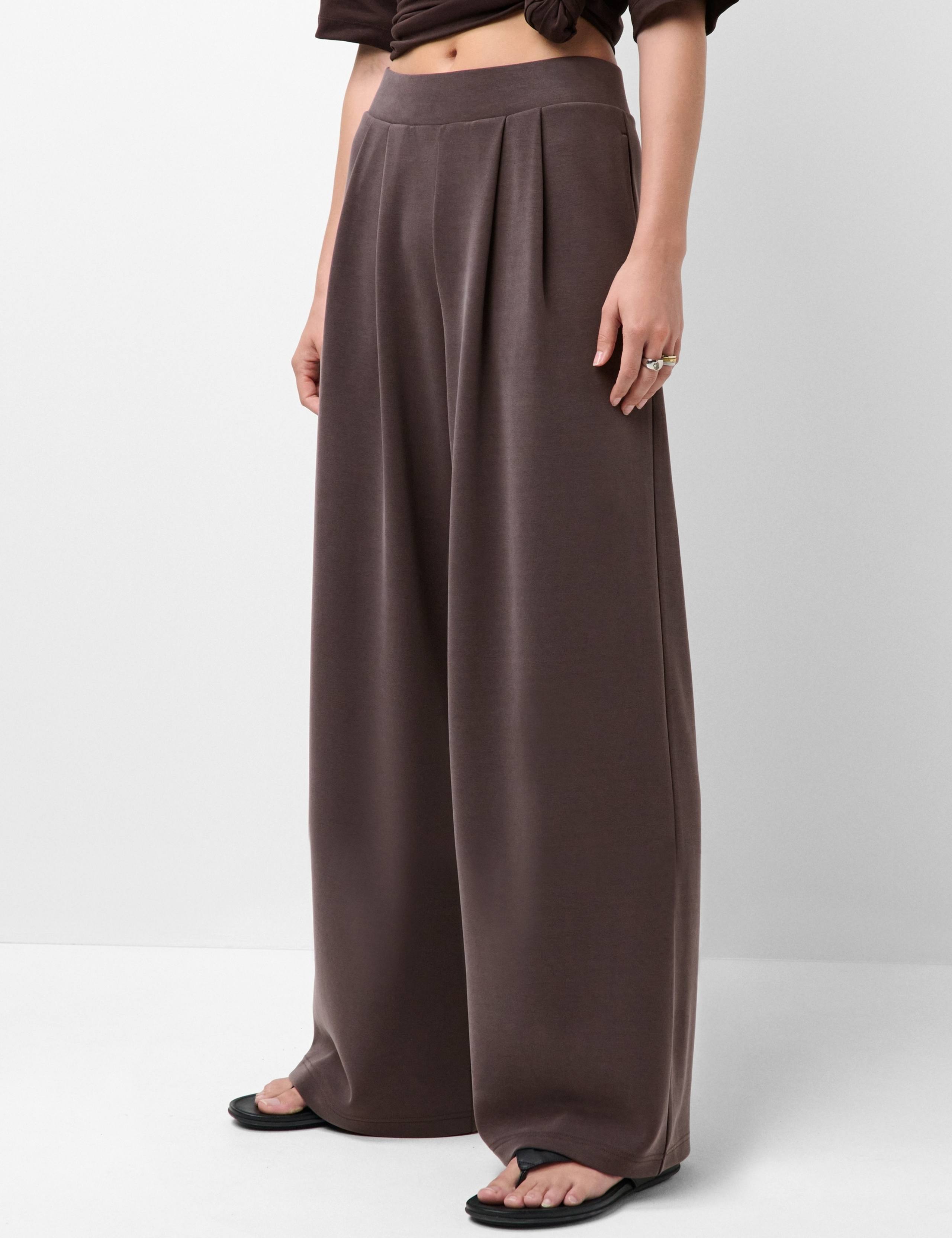 Modal Blend Wide Leg Trousers