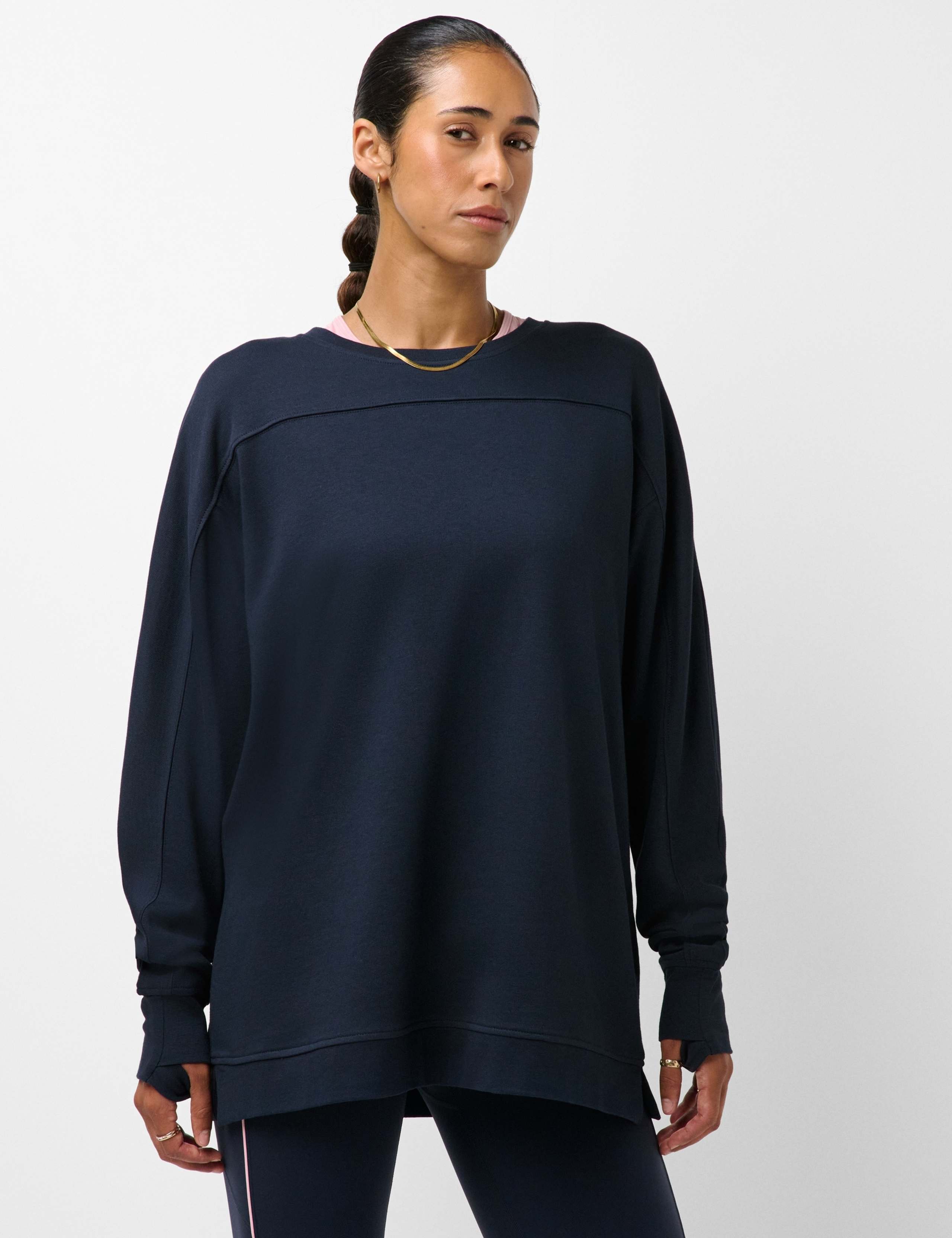After Class Cotton Blend Longline Sweatshirt