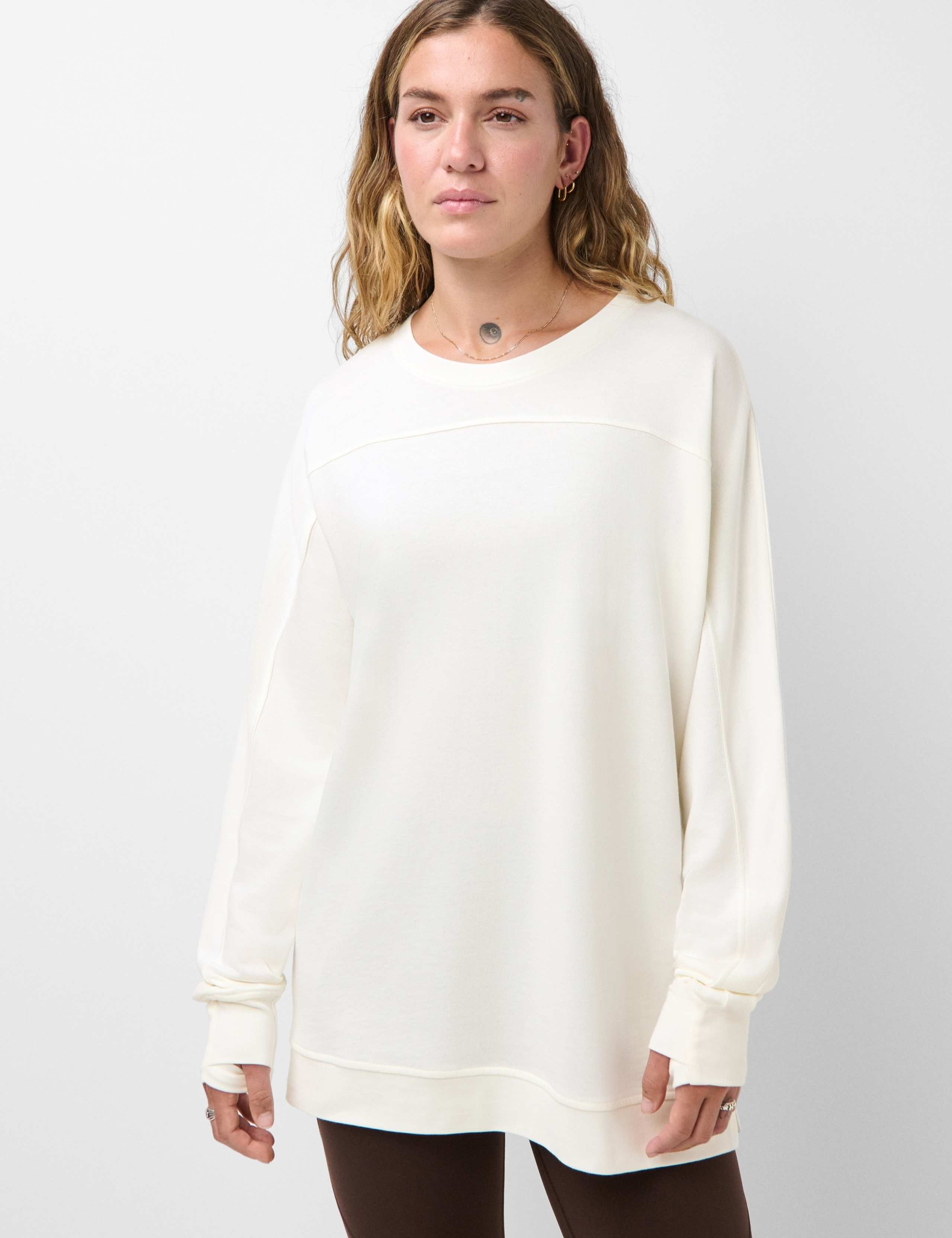 After Class Cotton Blend Longline Sweatshirt