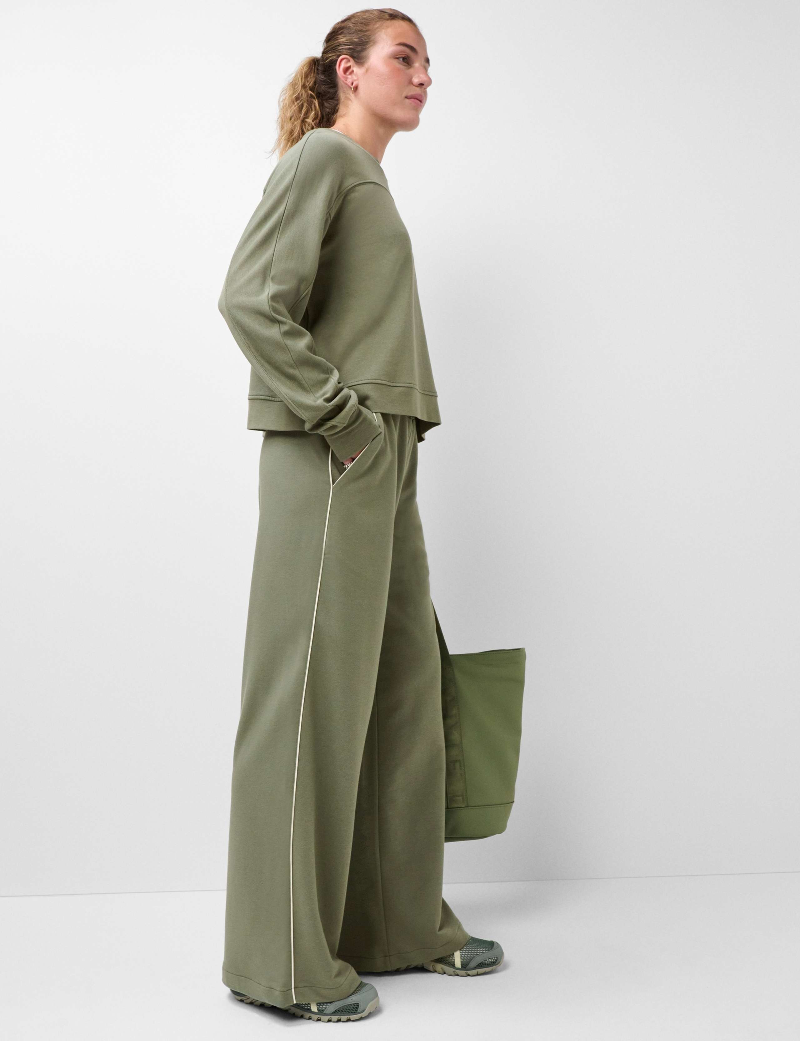 After Class Piped Wide Leg Trousers