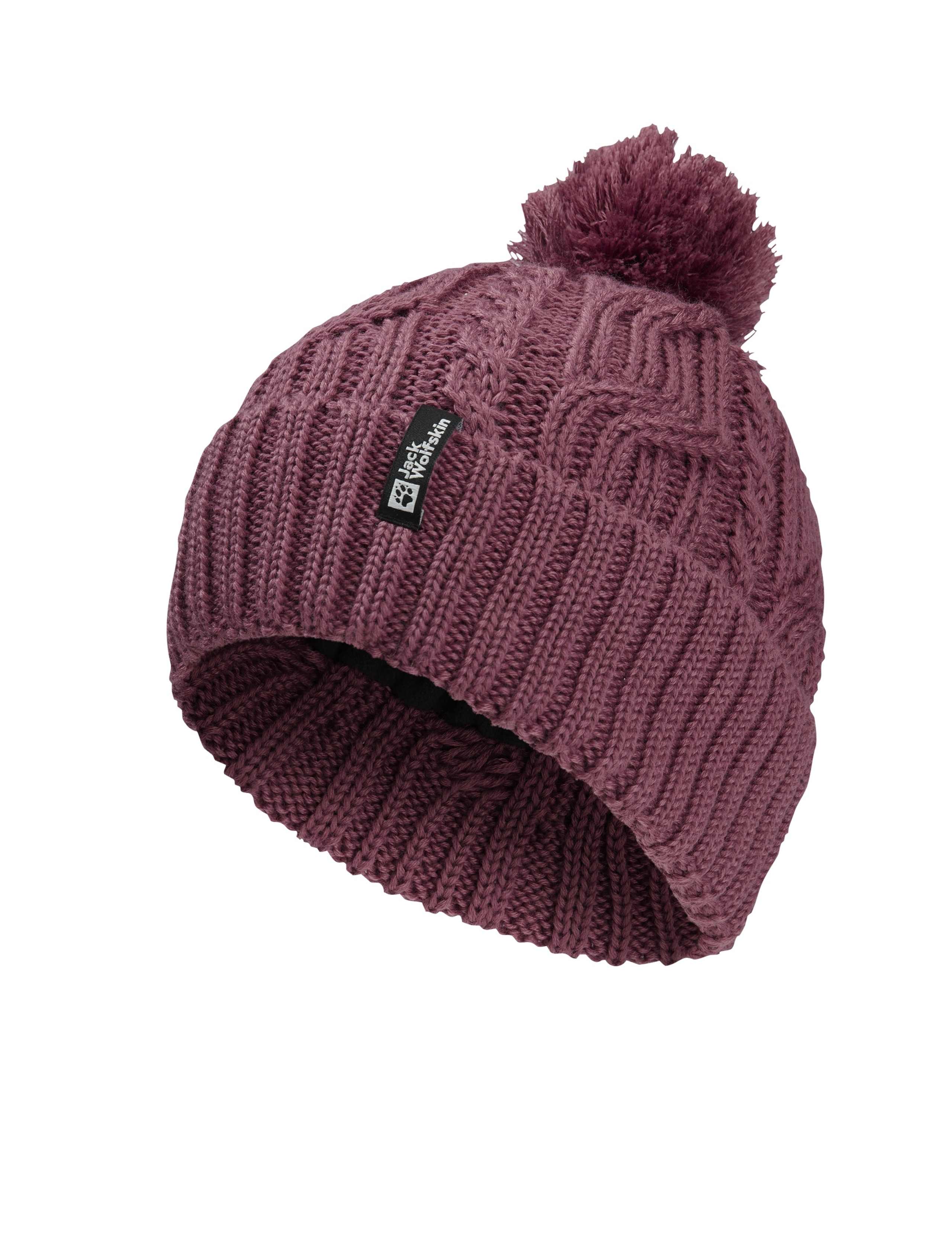 Knitted Bobble Beanie Hat With Pompom
