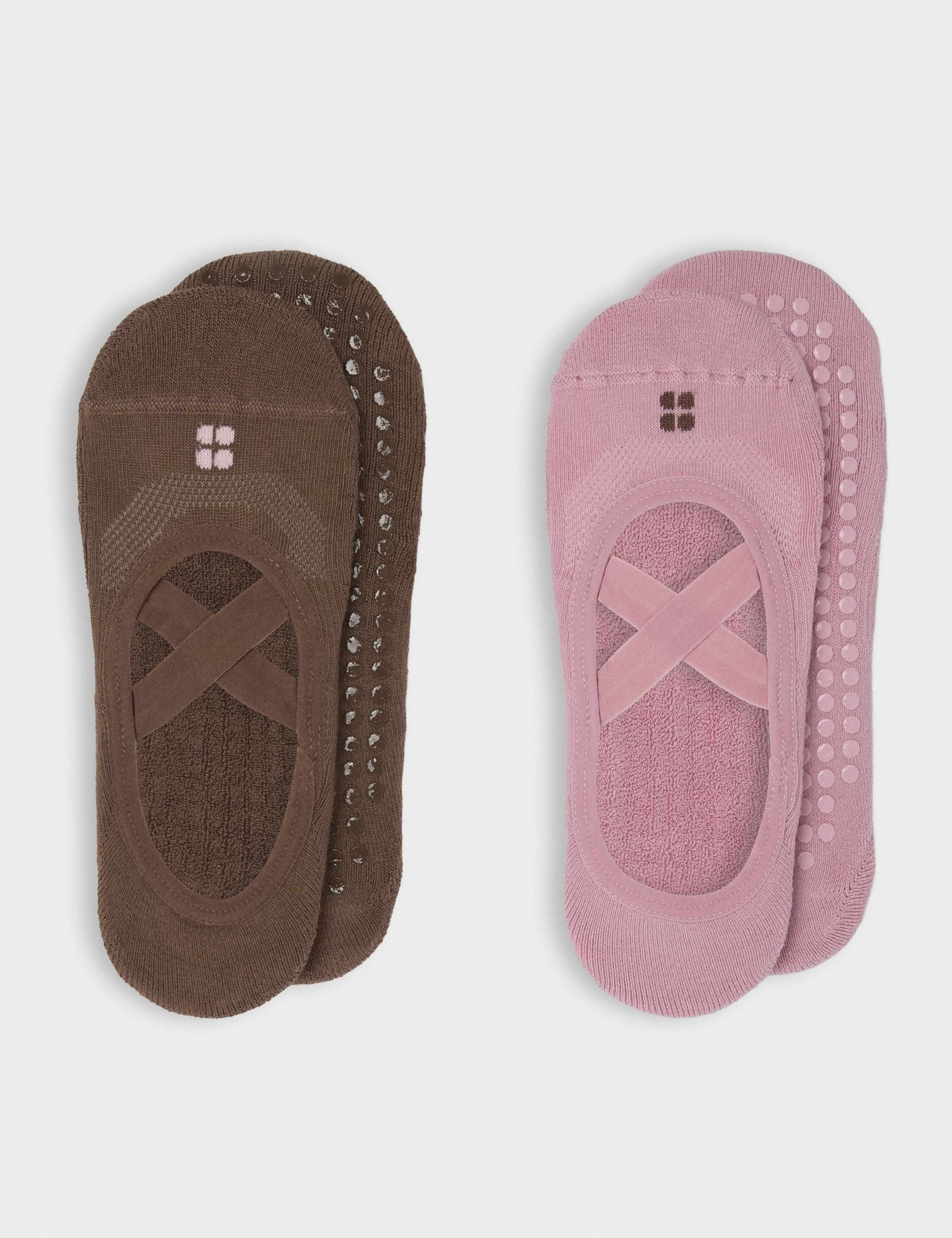 2 Pack Cotton Rich Yoga Socks