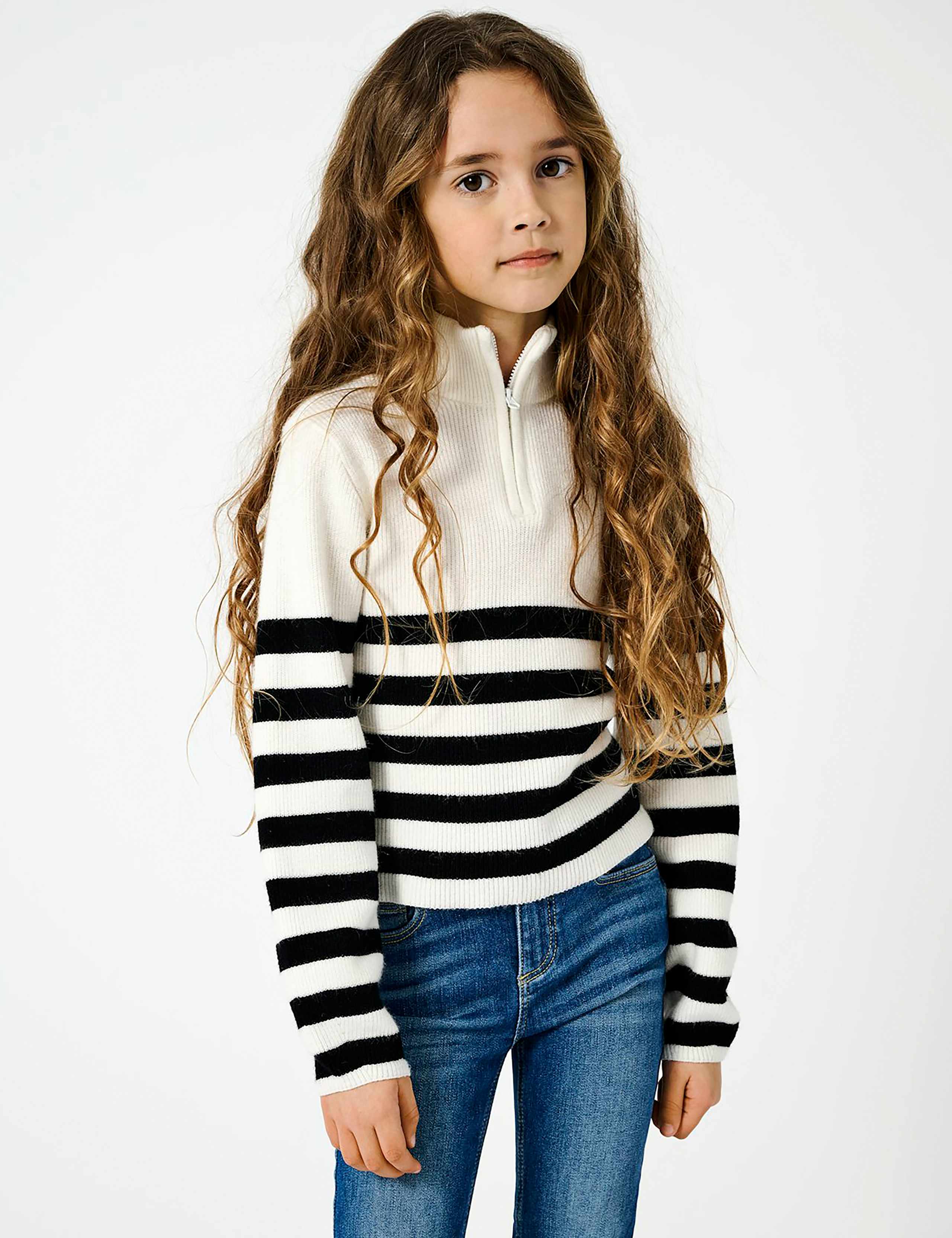 Striped Half Zip Jumper