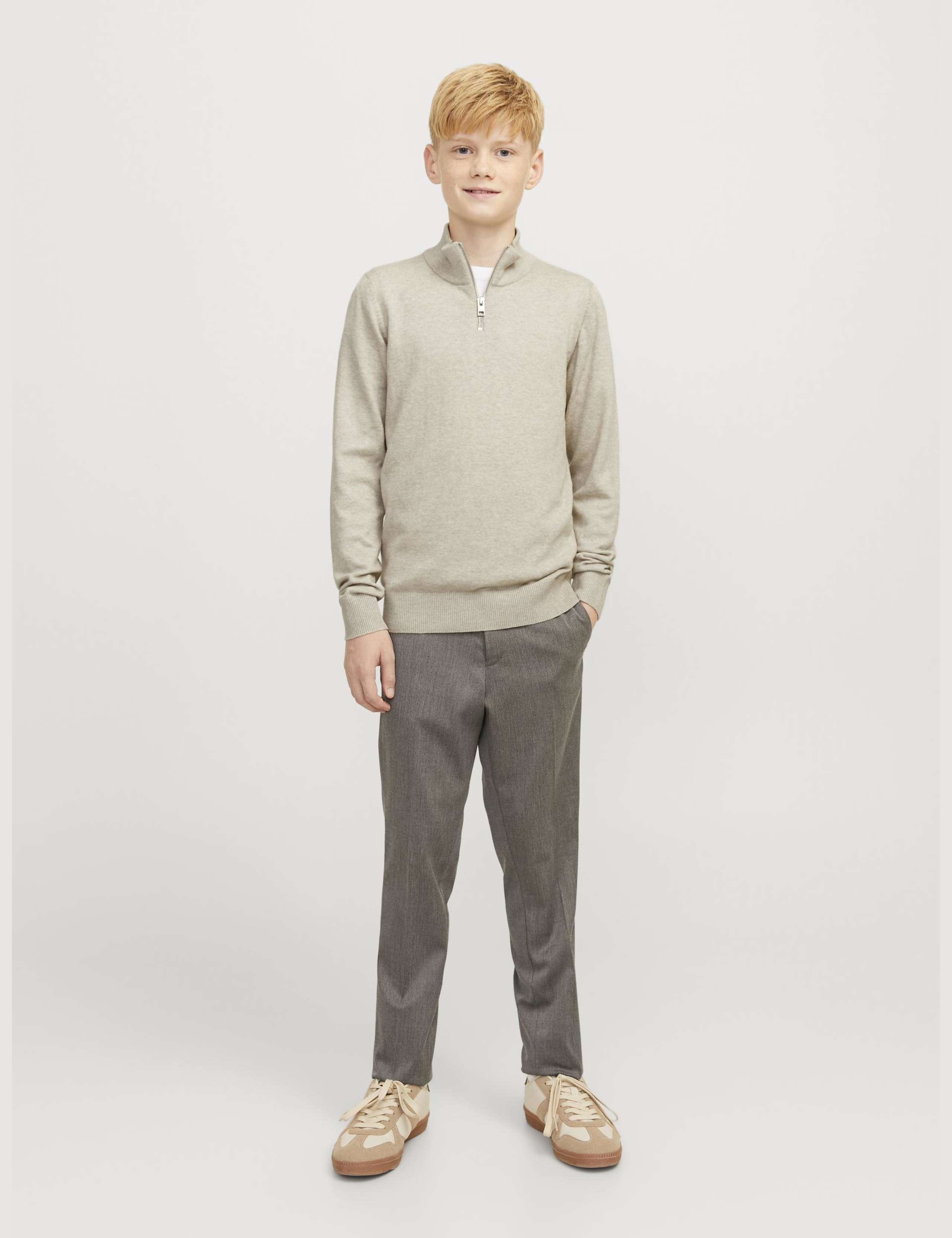 Cotton Rich Half Zip Knitted Sweatshirt (8-16 Yrs)