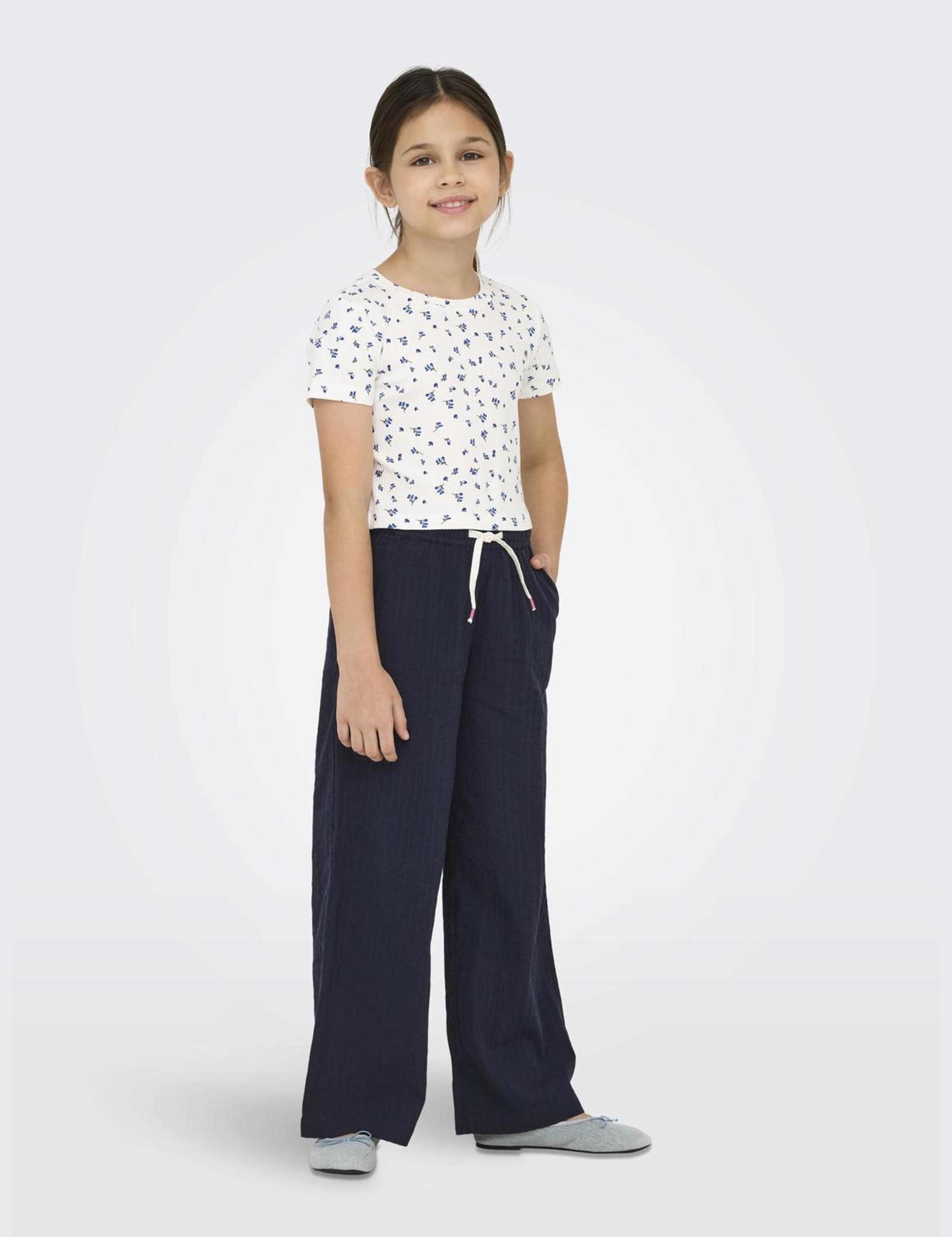 Pure Cotton Textured Trousers (8-14 Yrs)