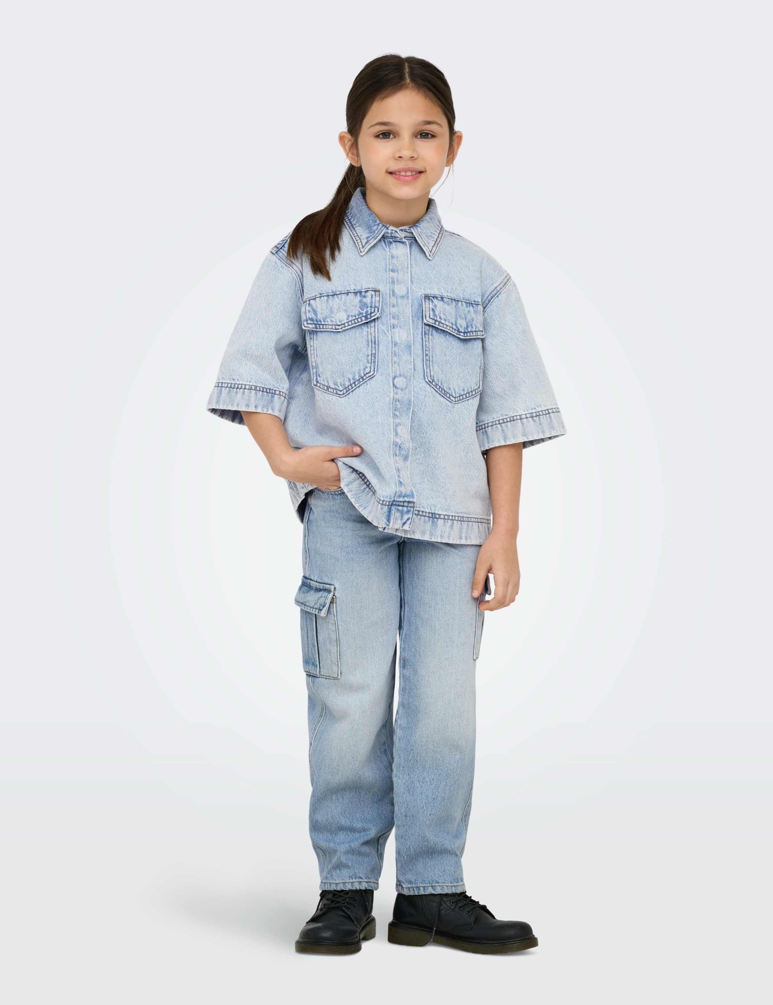 Relaxed Denim Cargo Jeans (8-14 Yrs)