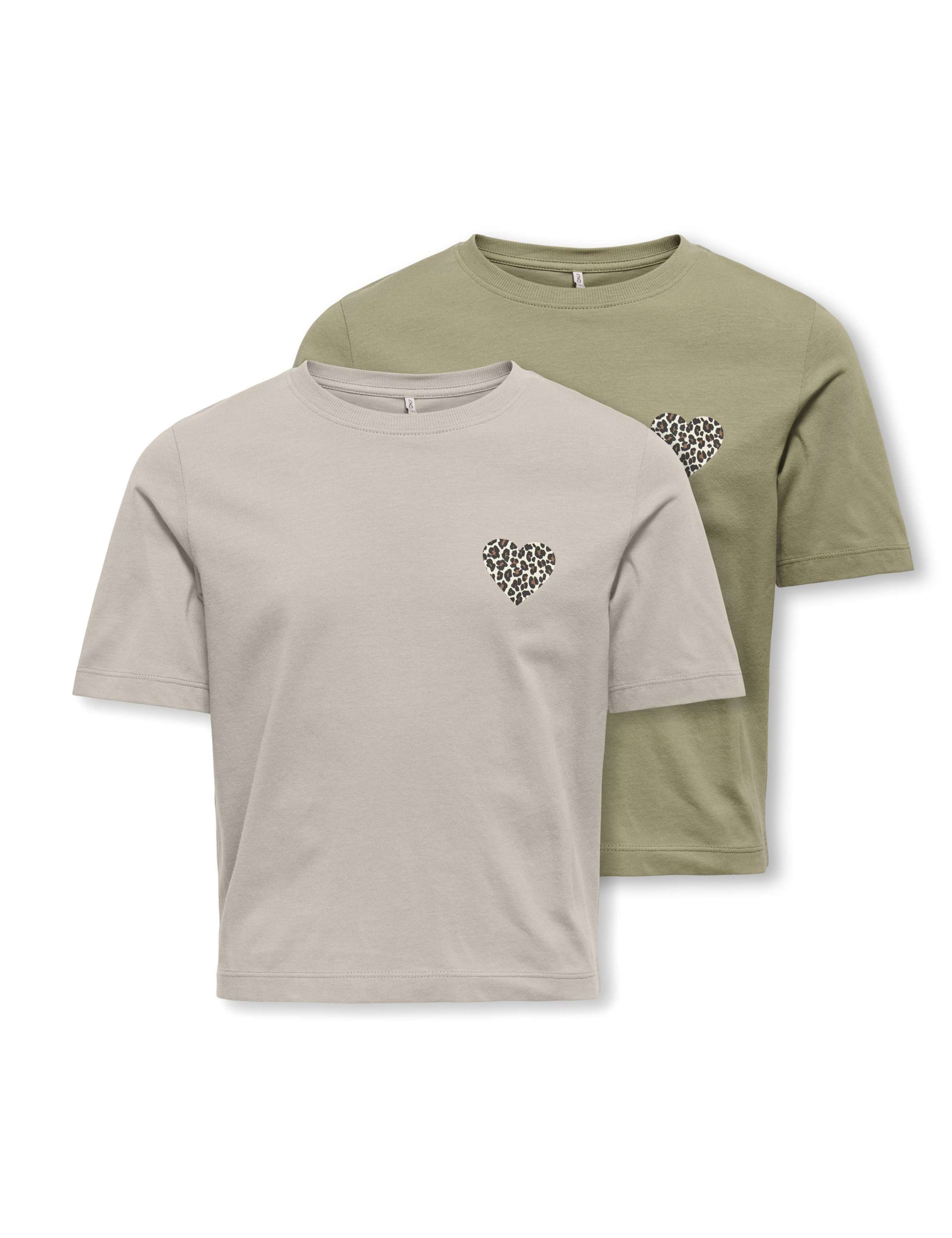 2pk Pure Cotton Heart T-Shirts (7-14 Yrs)