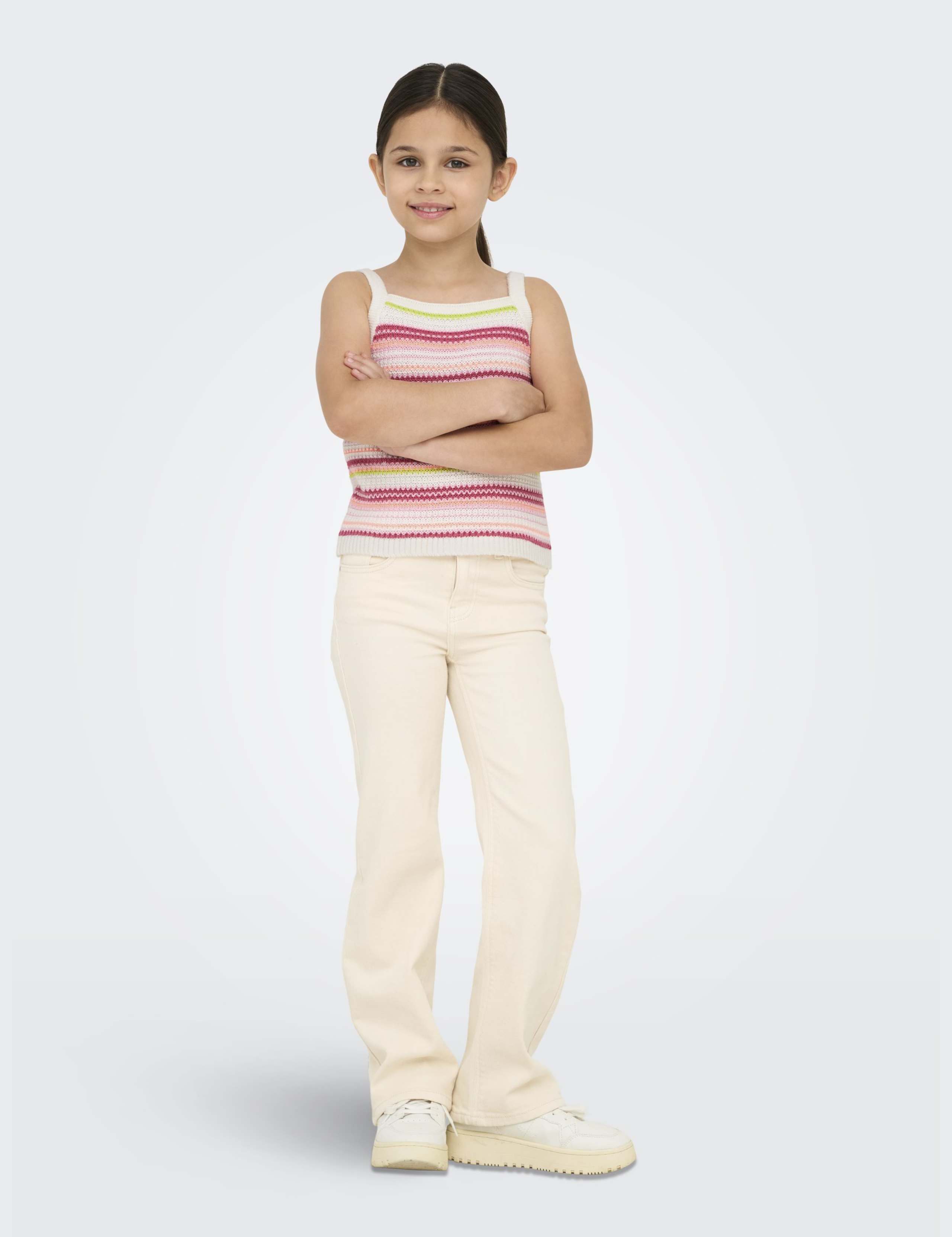 Cotton Rich Striped Crochet Vest (7-14 Yrs)