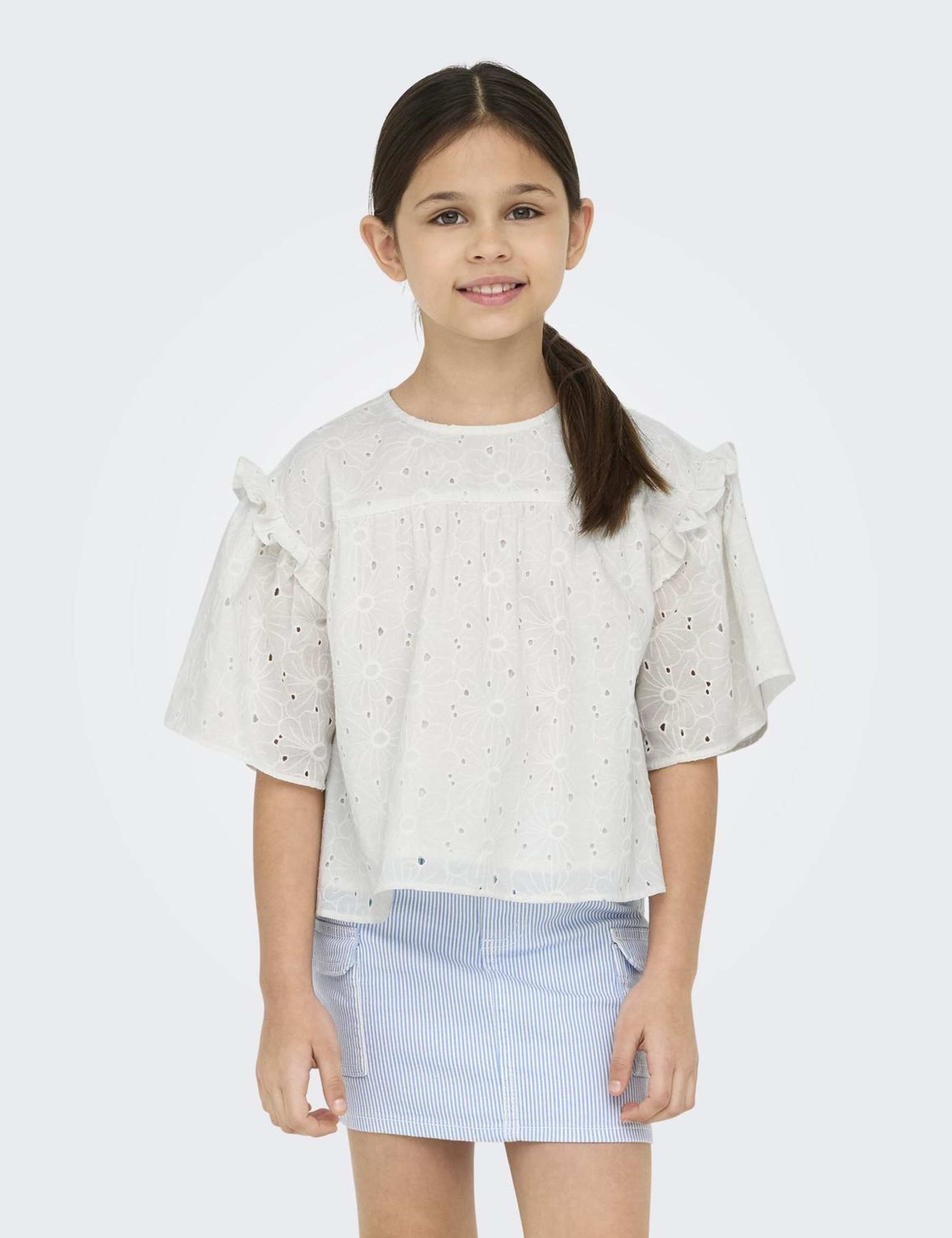 Pure Cotton Embroidered Blouse (8-13 yrs)