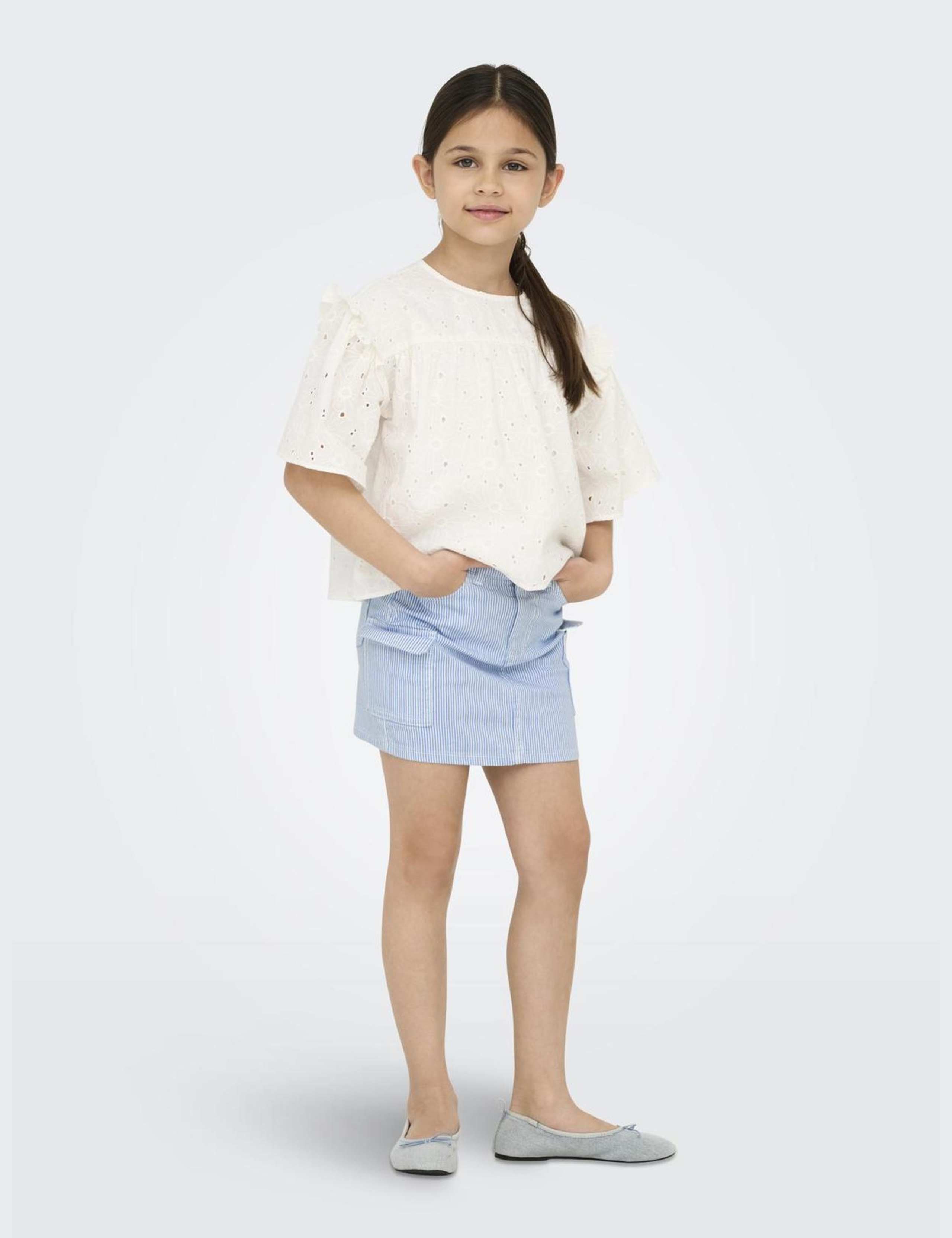 Mini Cotton Rich Striped Cargo Skirt