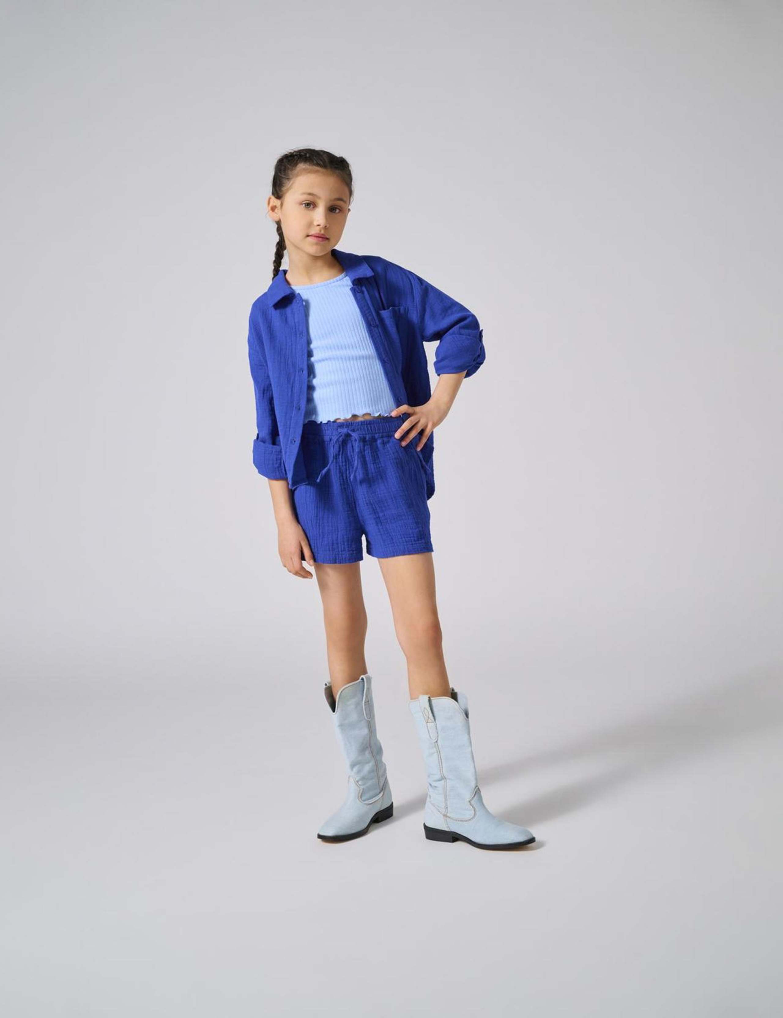 Pure Cotton Textured Shorts (8-13 Yrs)