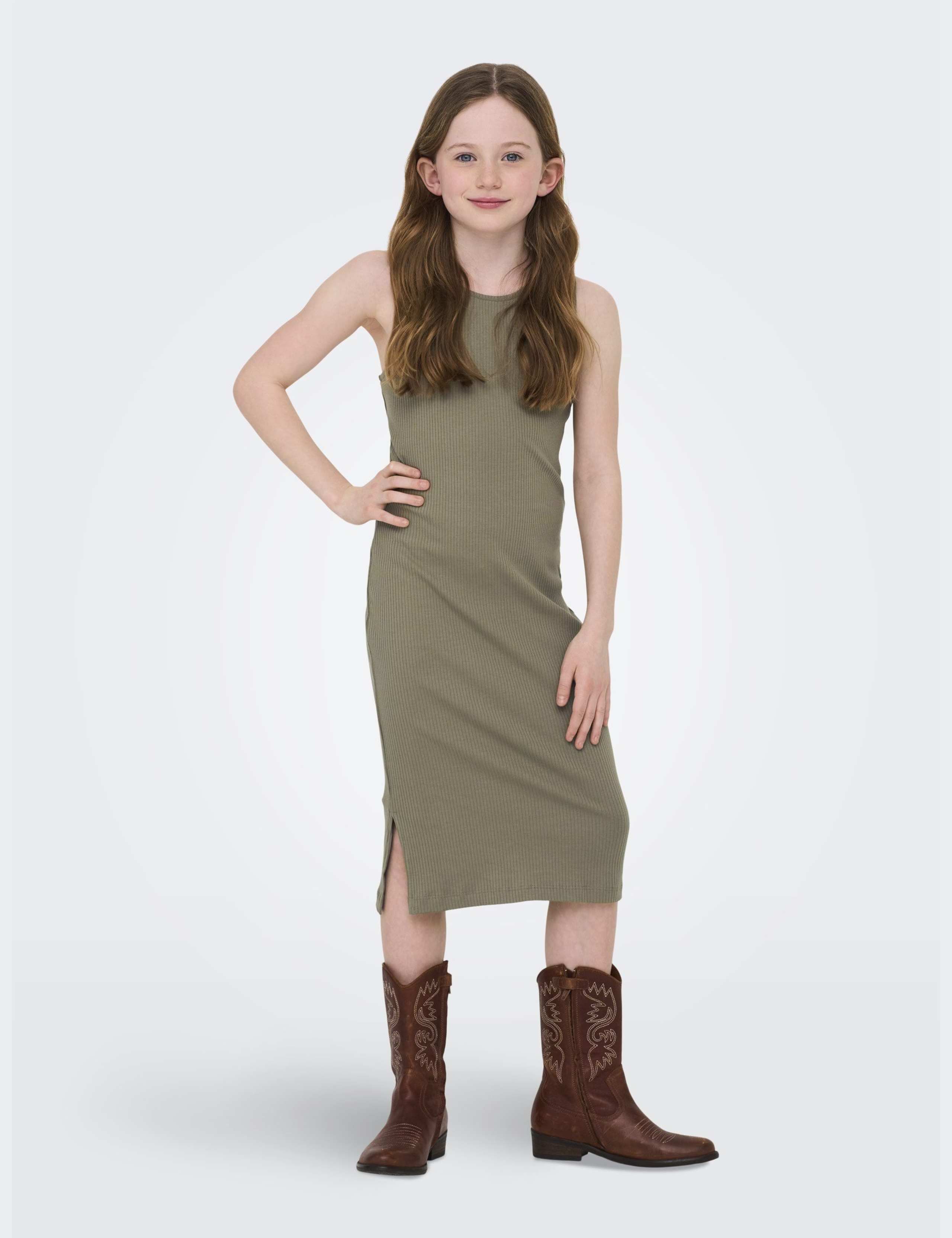Cotton Rich Ribbed Dress (7-14 Yrs)