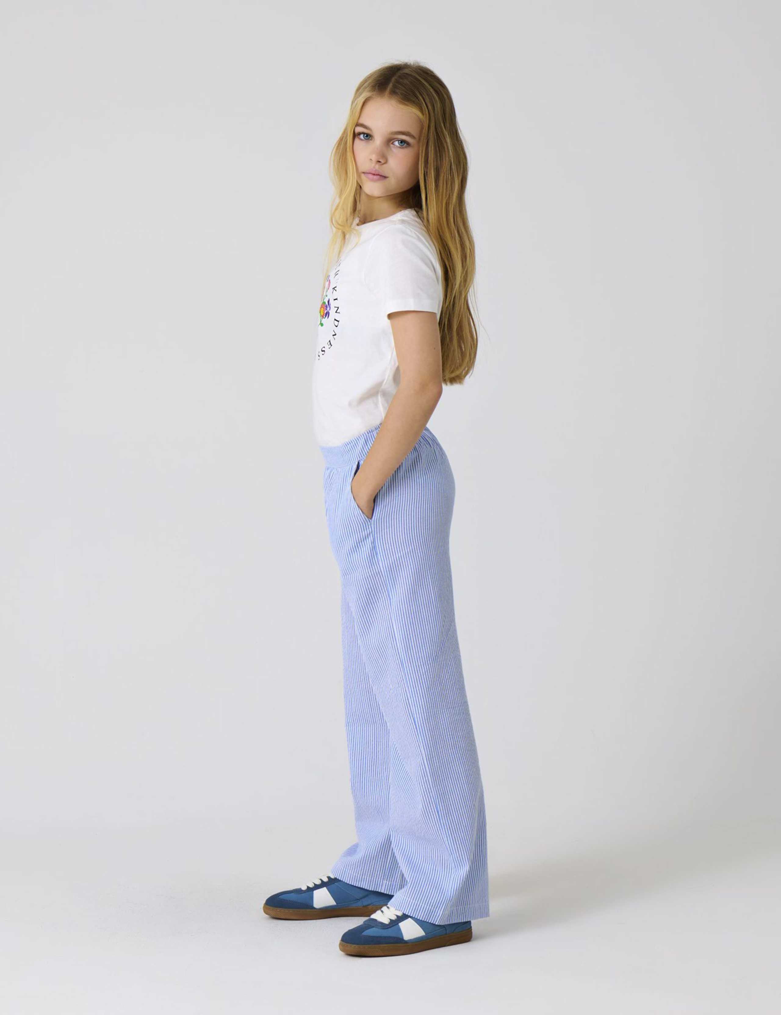 Pure Cotton Striped Trousers (8-14 Yrs)