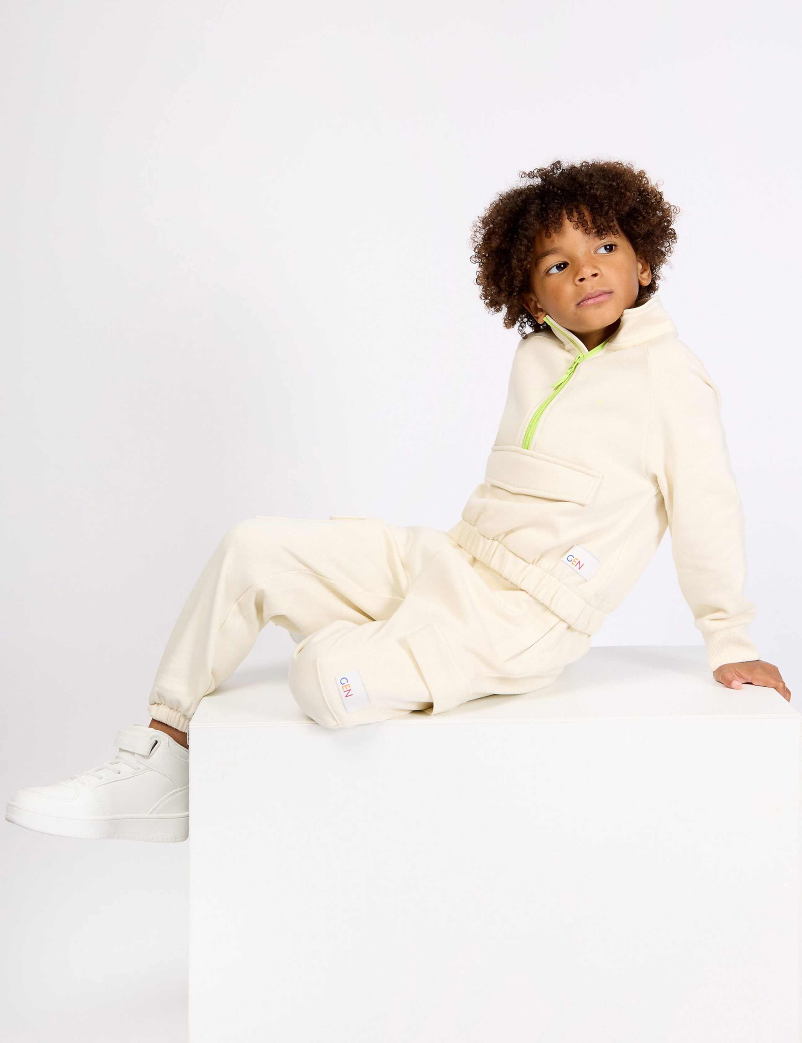 Pure Cotton Cargo Pocket Joggers (2-8 Yrs)