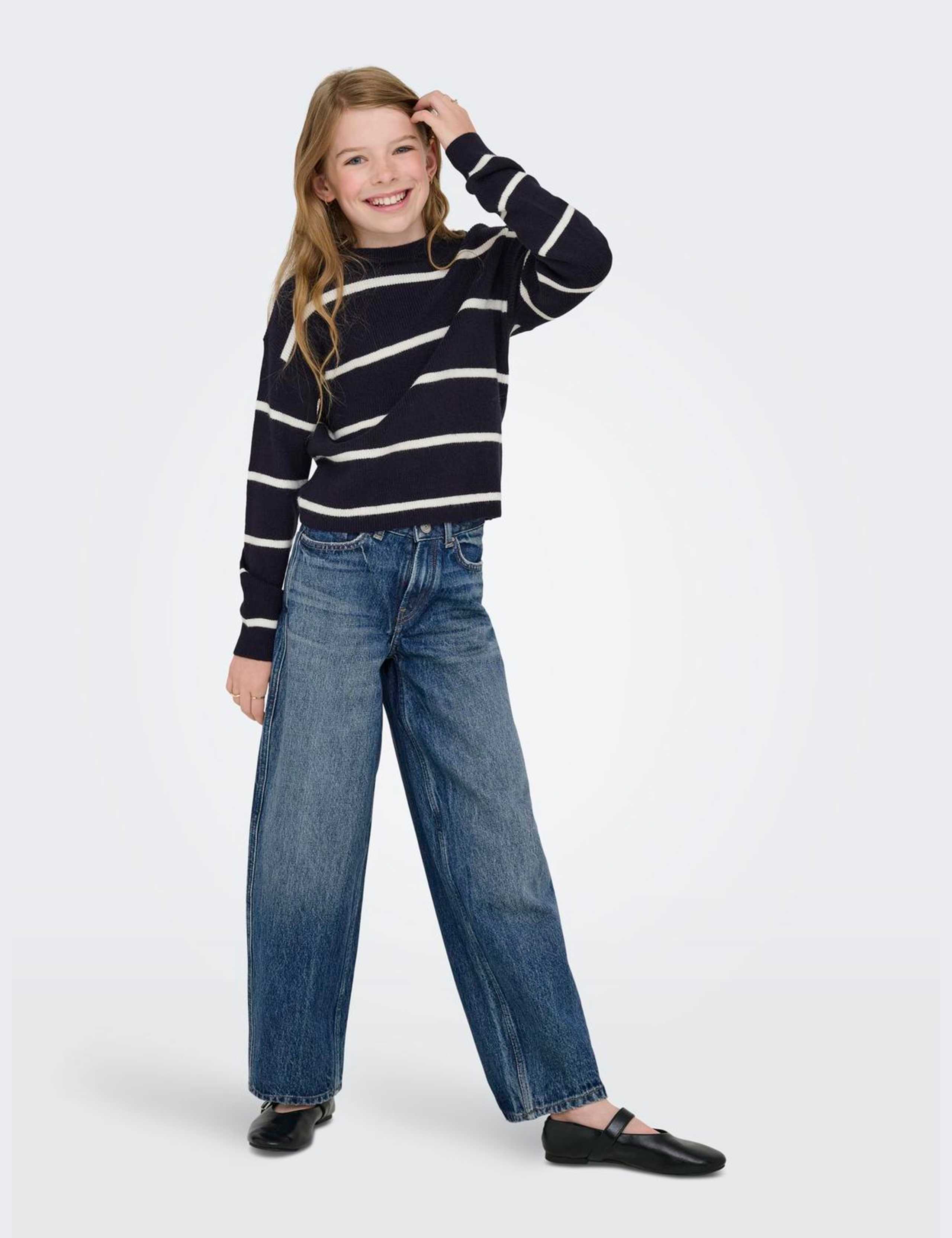 Barrel Leg Pure Cotton Jeans (8-14 Yrs)