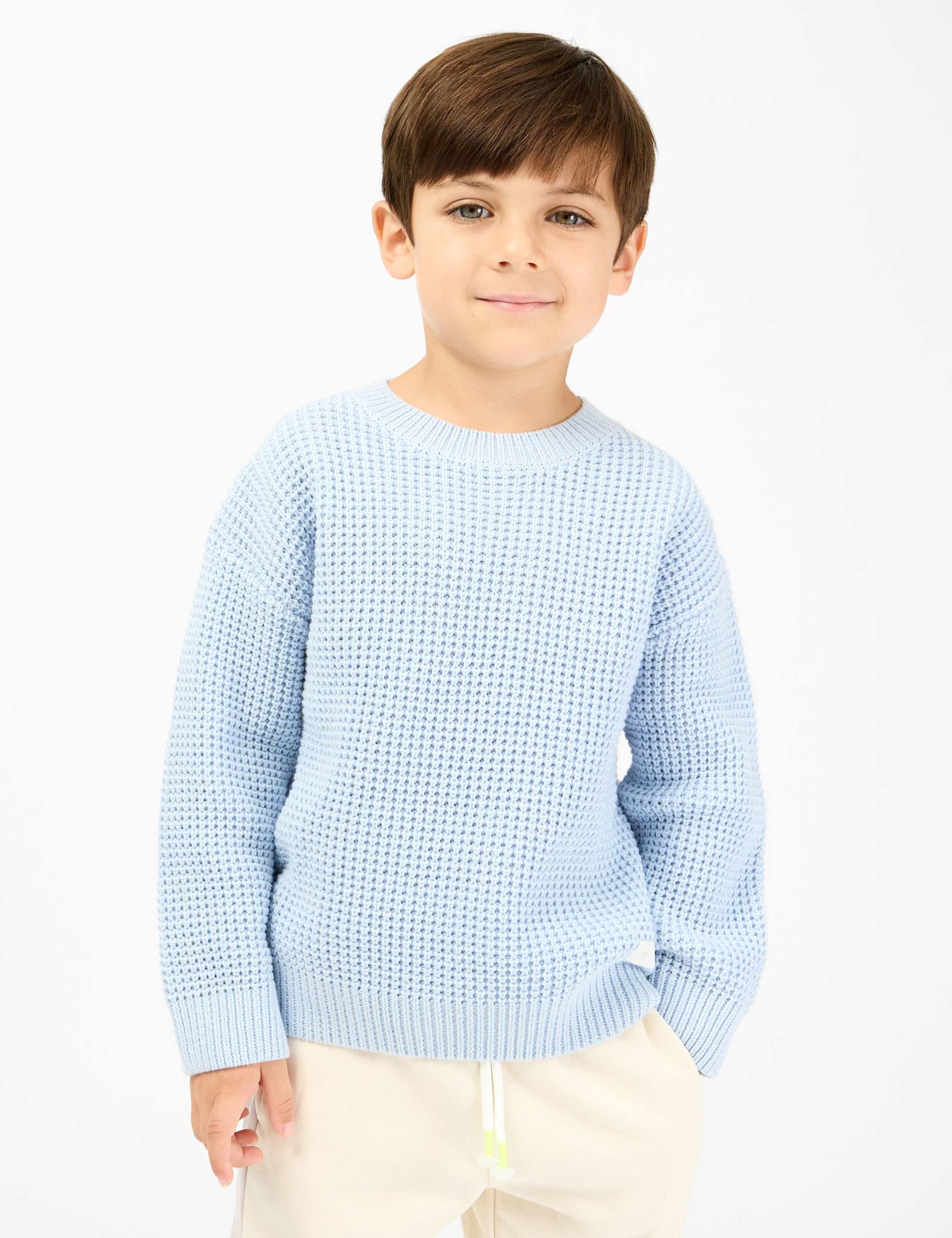 Cotton Rich Slouchy Crew Neck Jumper (2-8 Yrs)