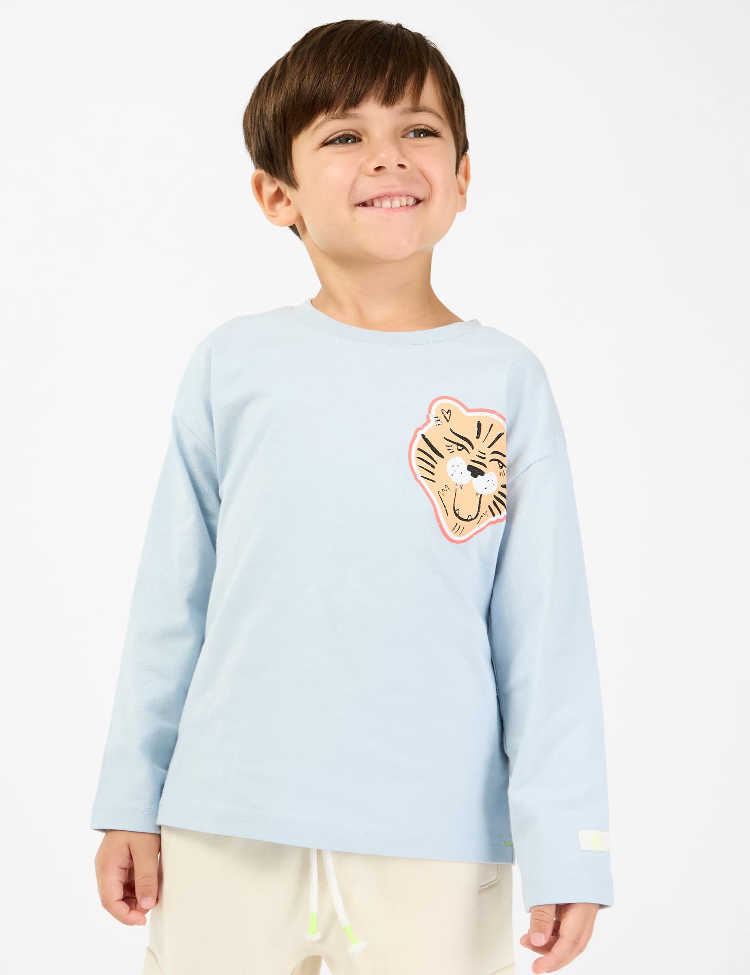 Pure Cotton Tiger Graphic T-Shirt (2-8 Yrs)