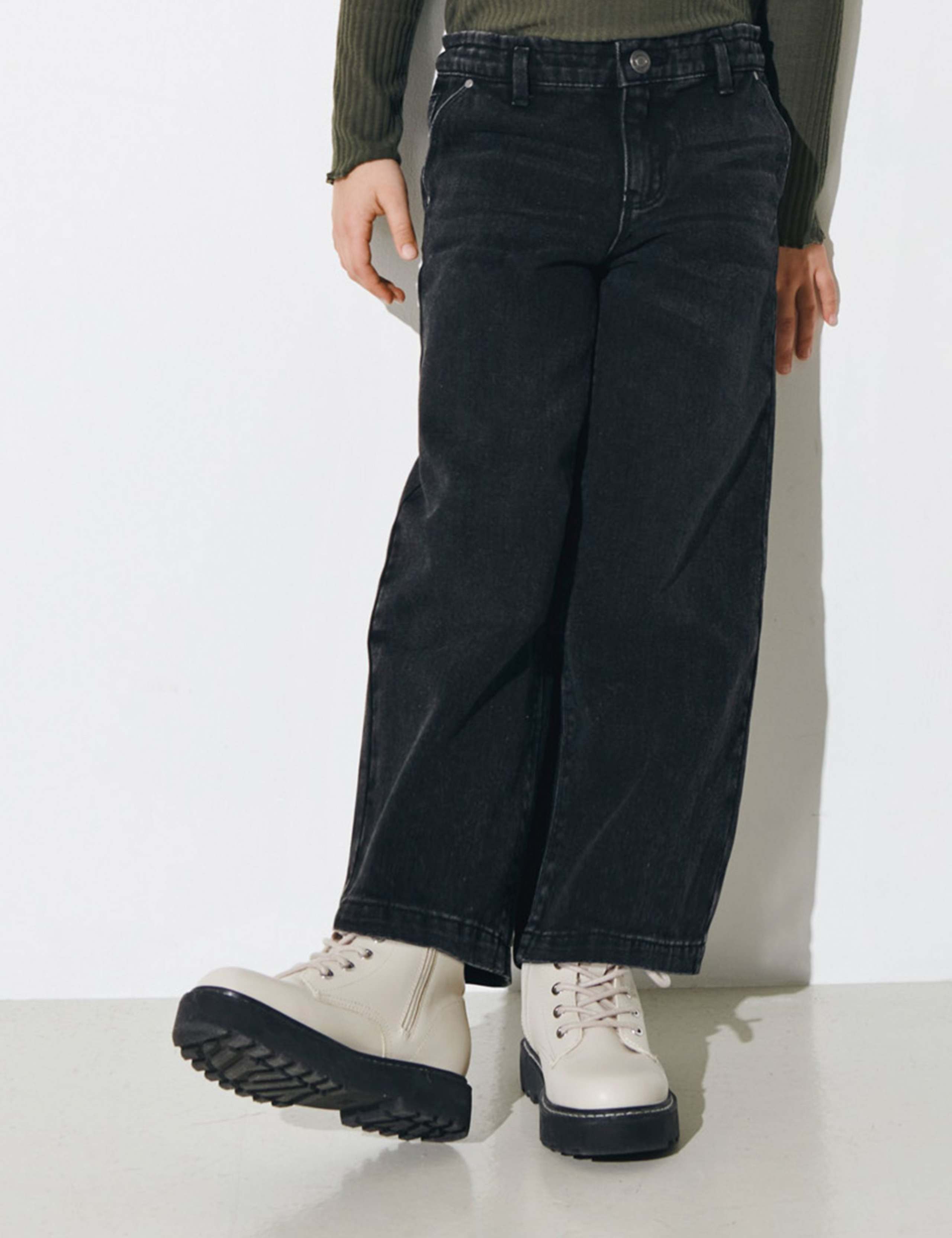 Denim Wide Leg Jeans (8-14 Yrs)
