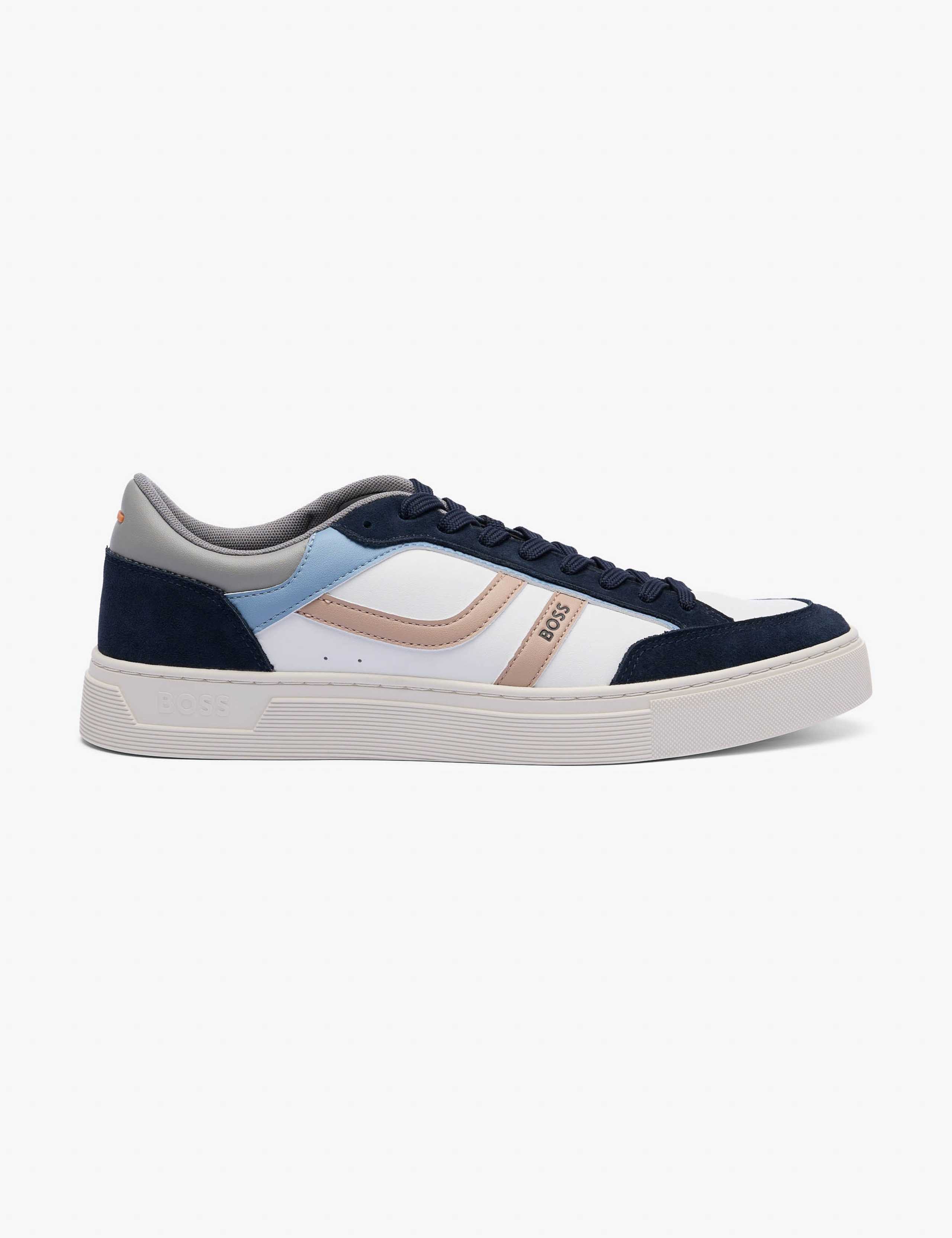 Faux Leather Lace Up Trainers
