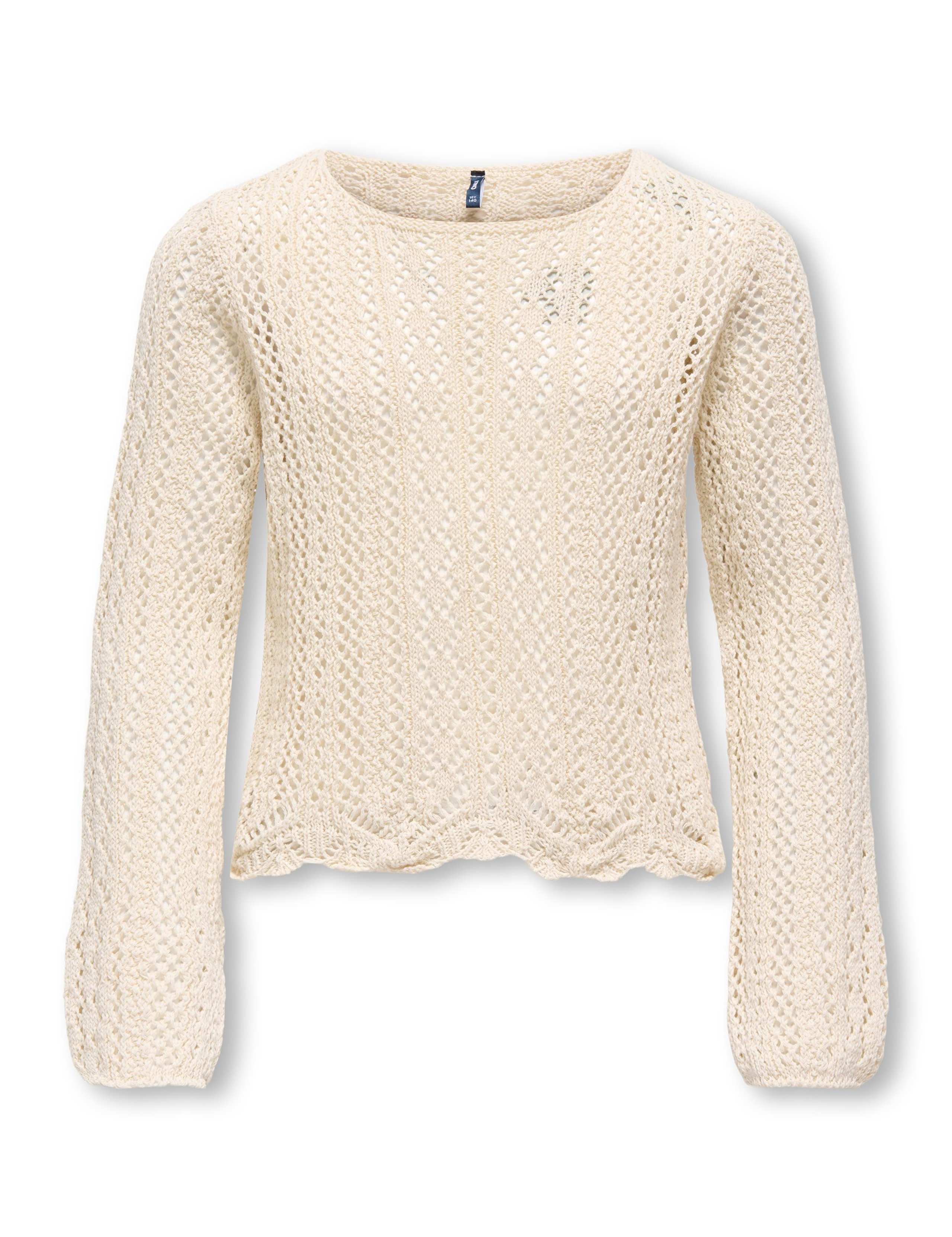 Cotton Blend Knitted Open Stitch Jumper (7-14 Yrs)