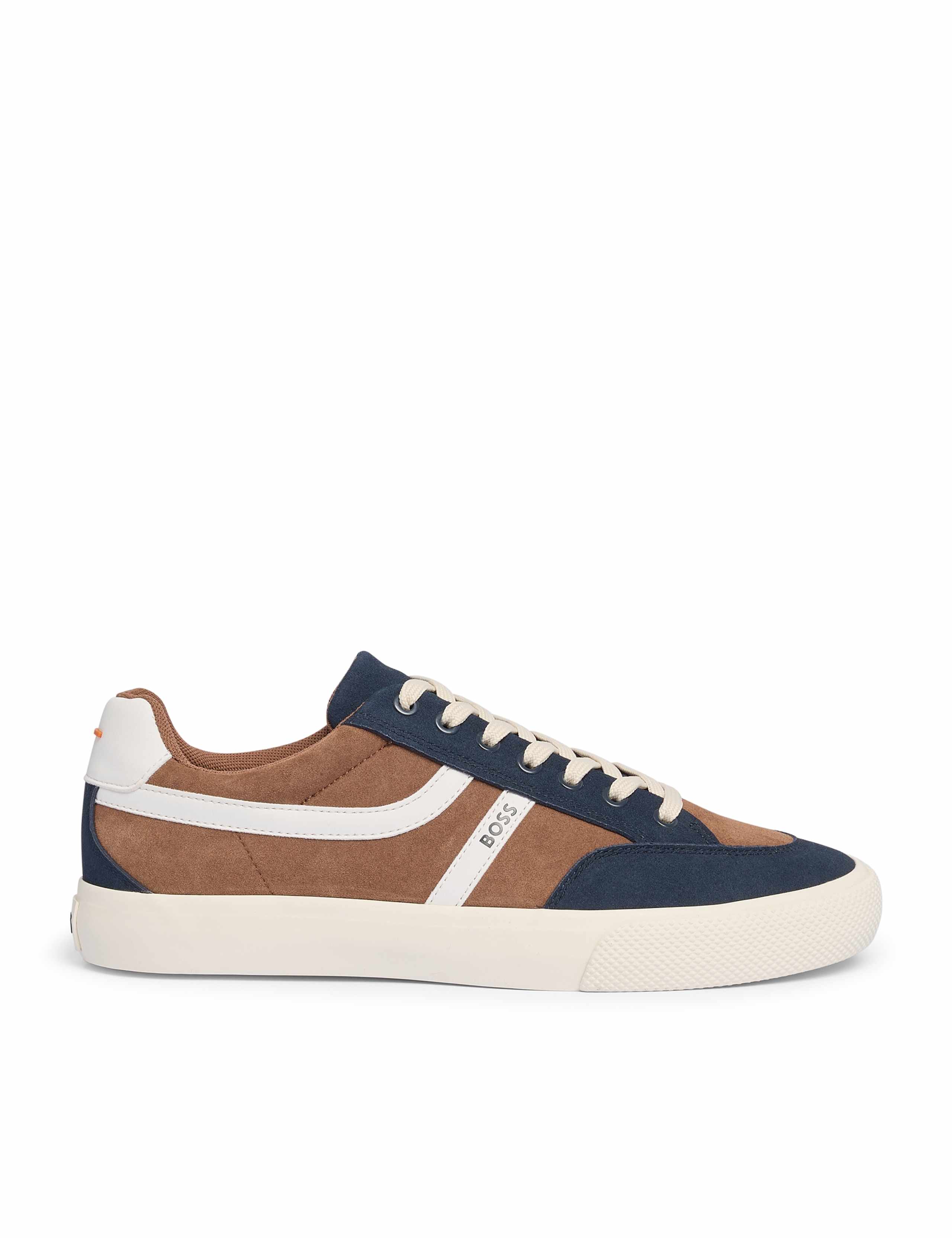 Aiden Leather Colour Block Lace Up Trainers