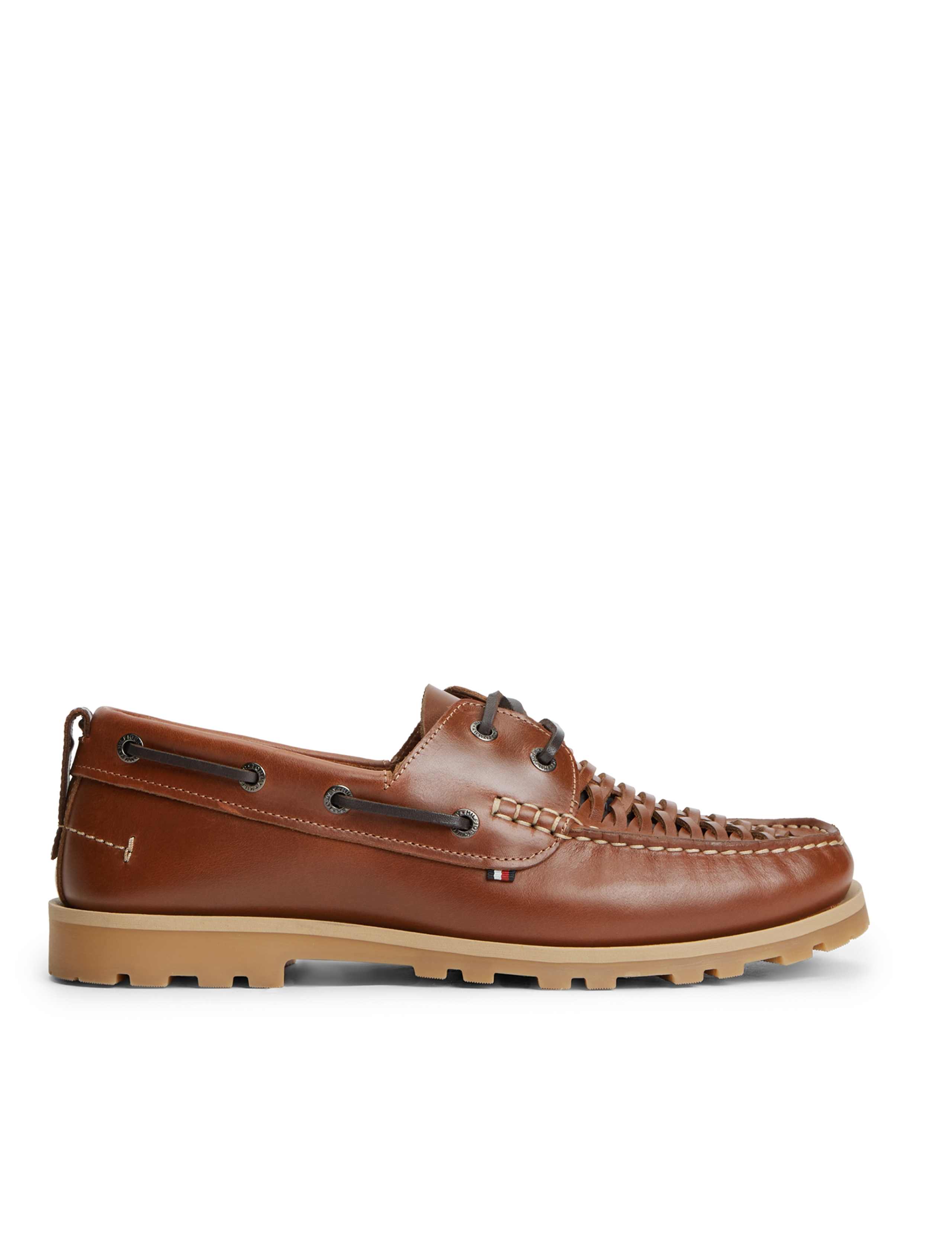 Leather Braided Boat Shoes