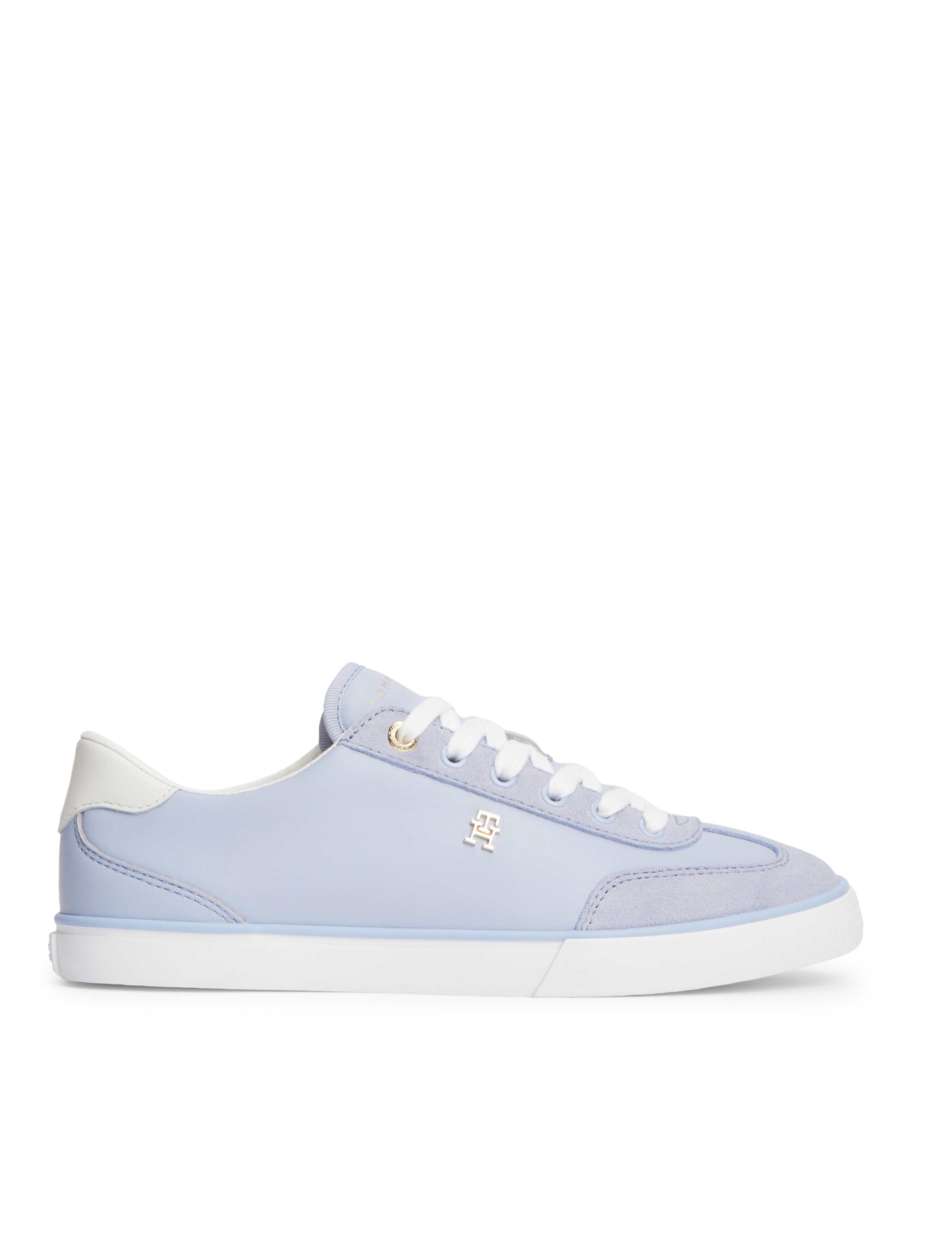 TH Chic Leather Lace Up Monogram Trainers