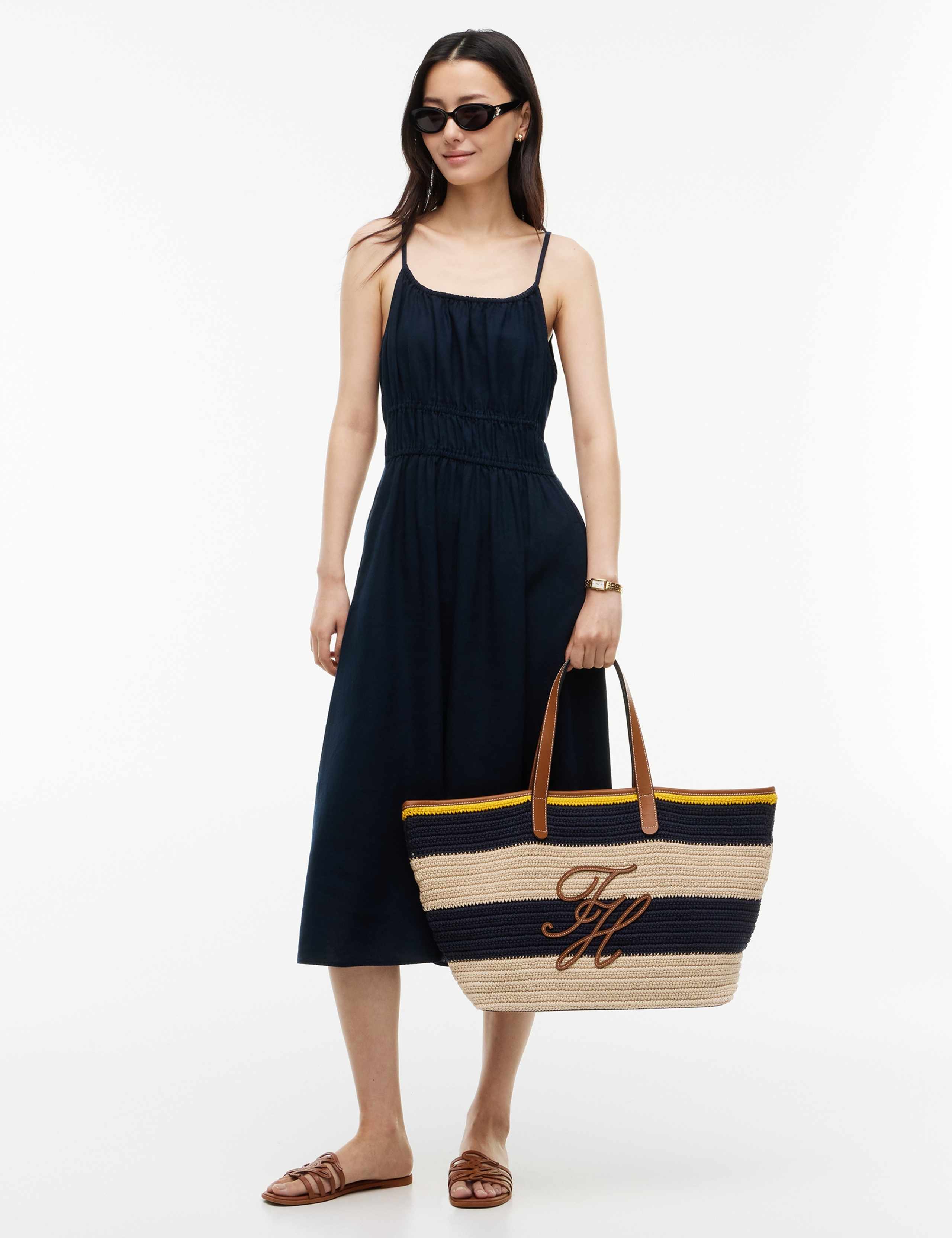 TH Nautical Pure Cotton Striped Tote Bag