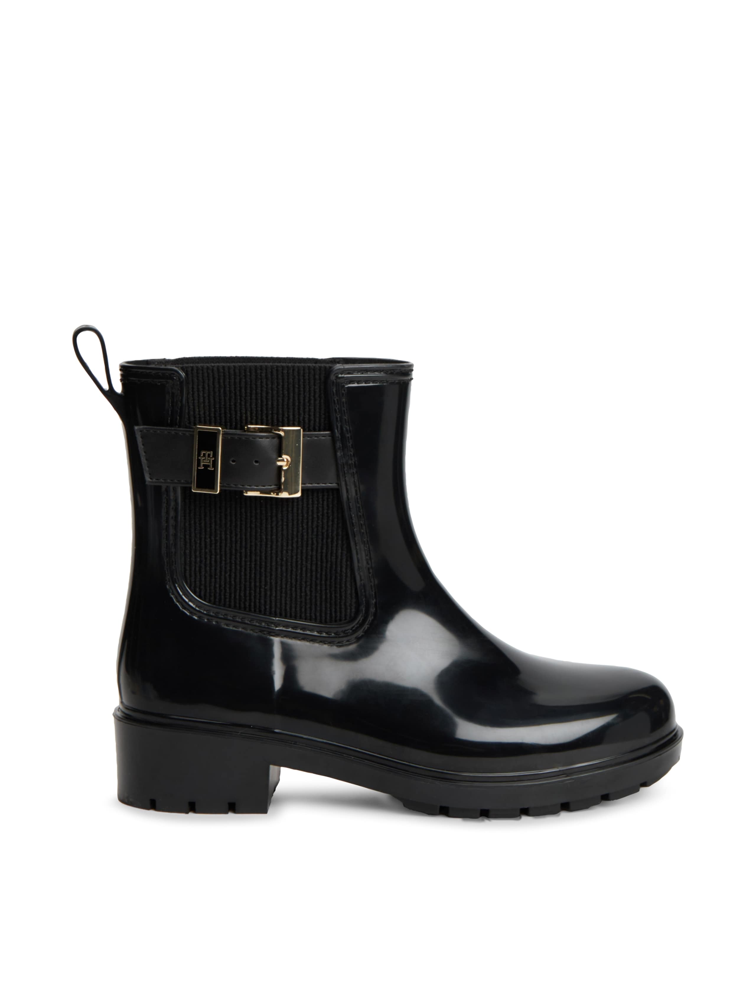 Chelsea Block Heel Ankle Wellies Rain Boots