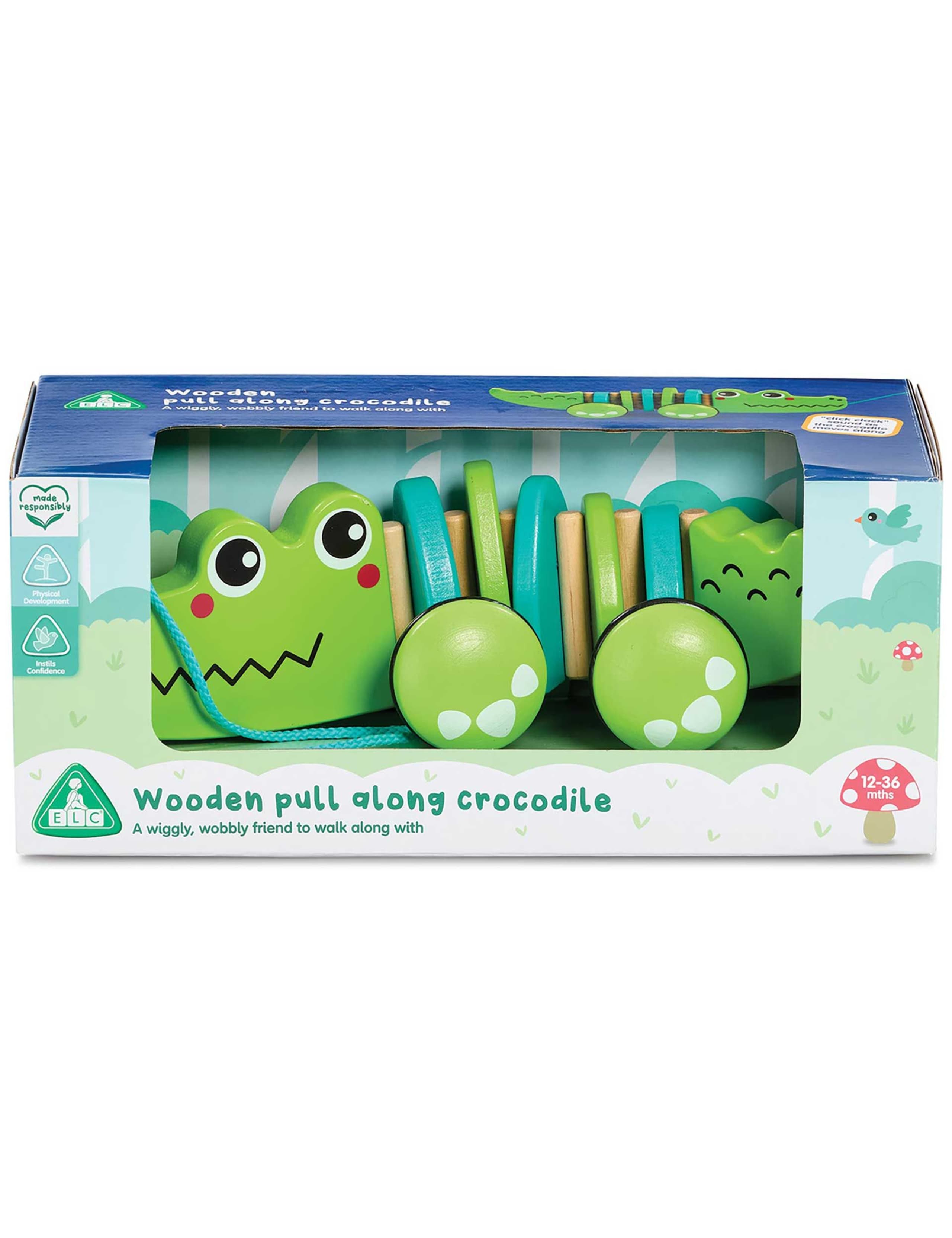 Wooden Pull Along Crocodile (12-36 Mths)