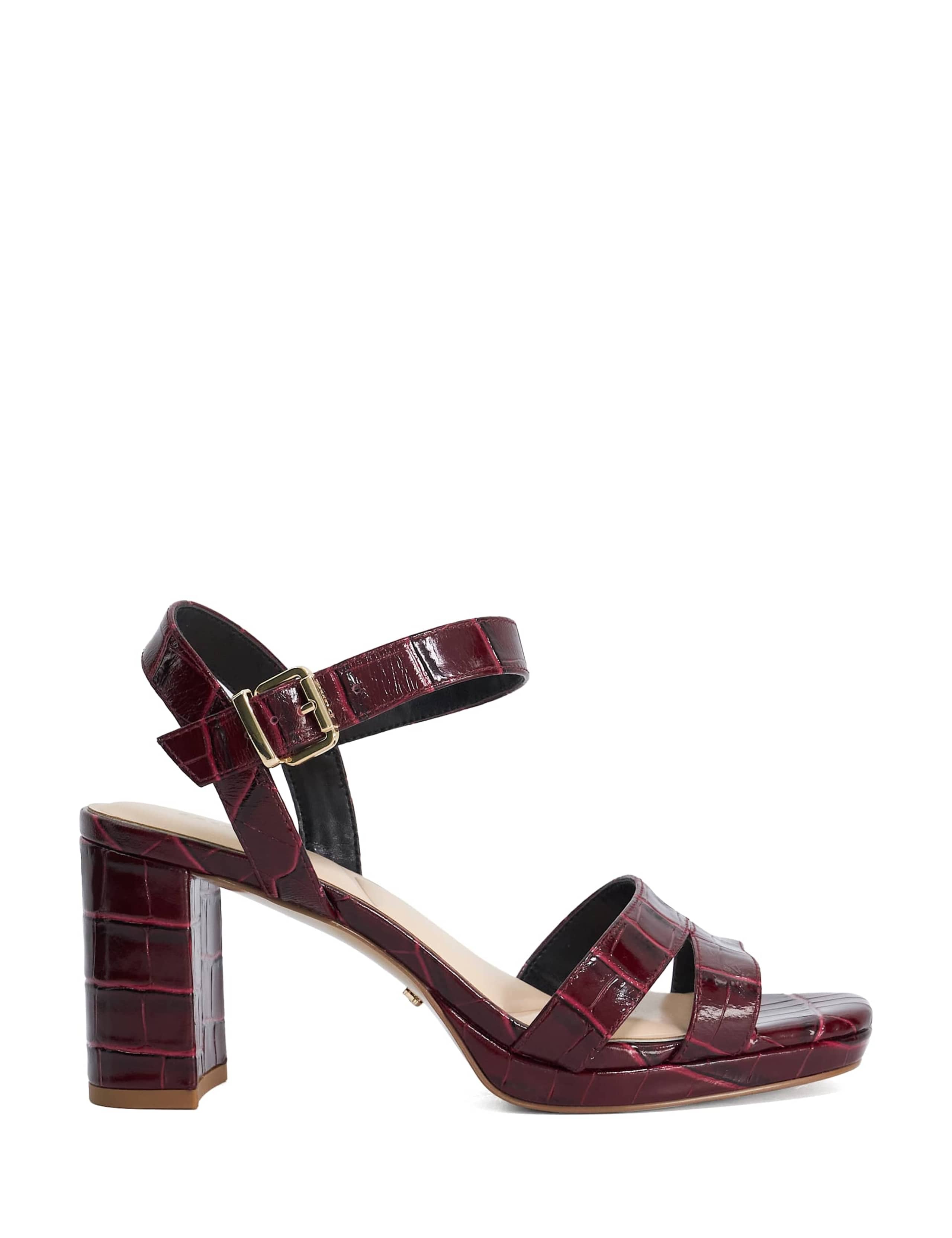 Leather Block Heel Sandals