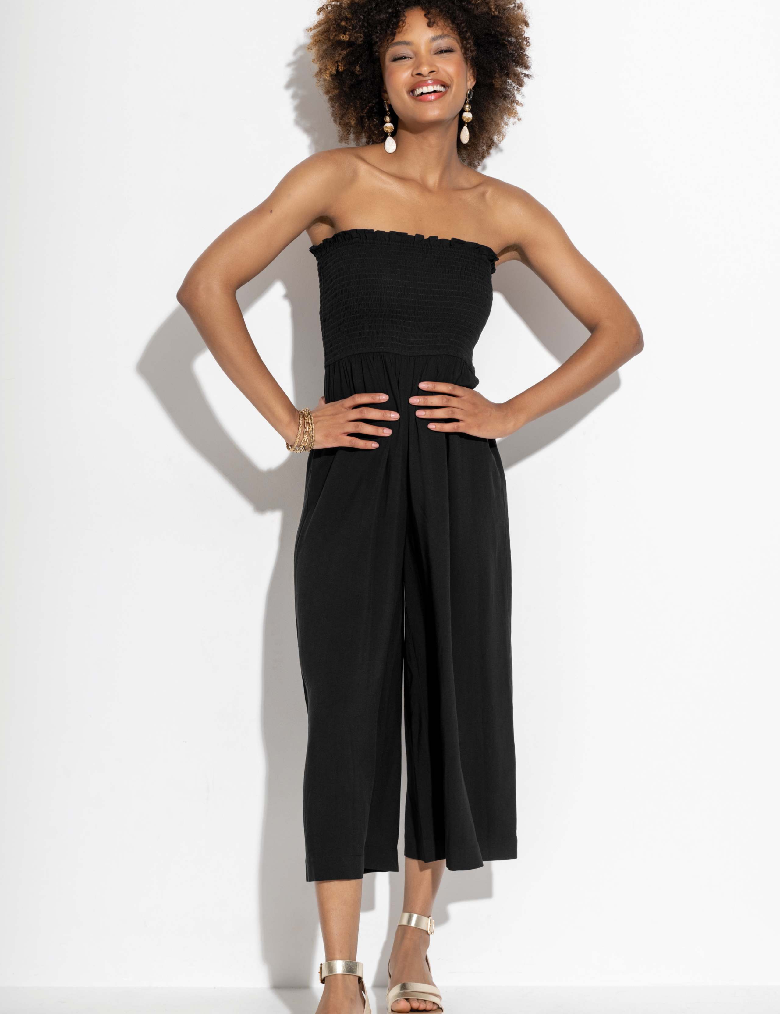 Cropped Wide Leg Jumpsuit