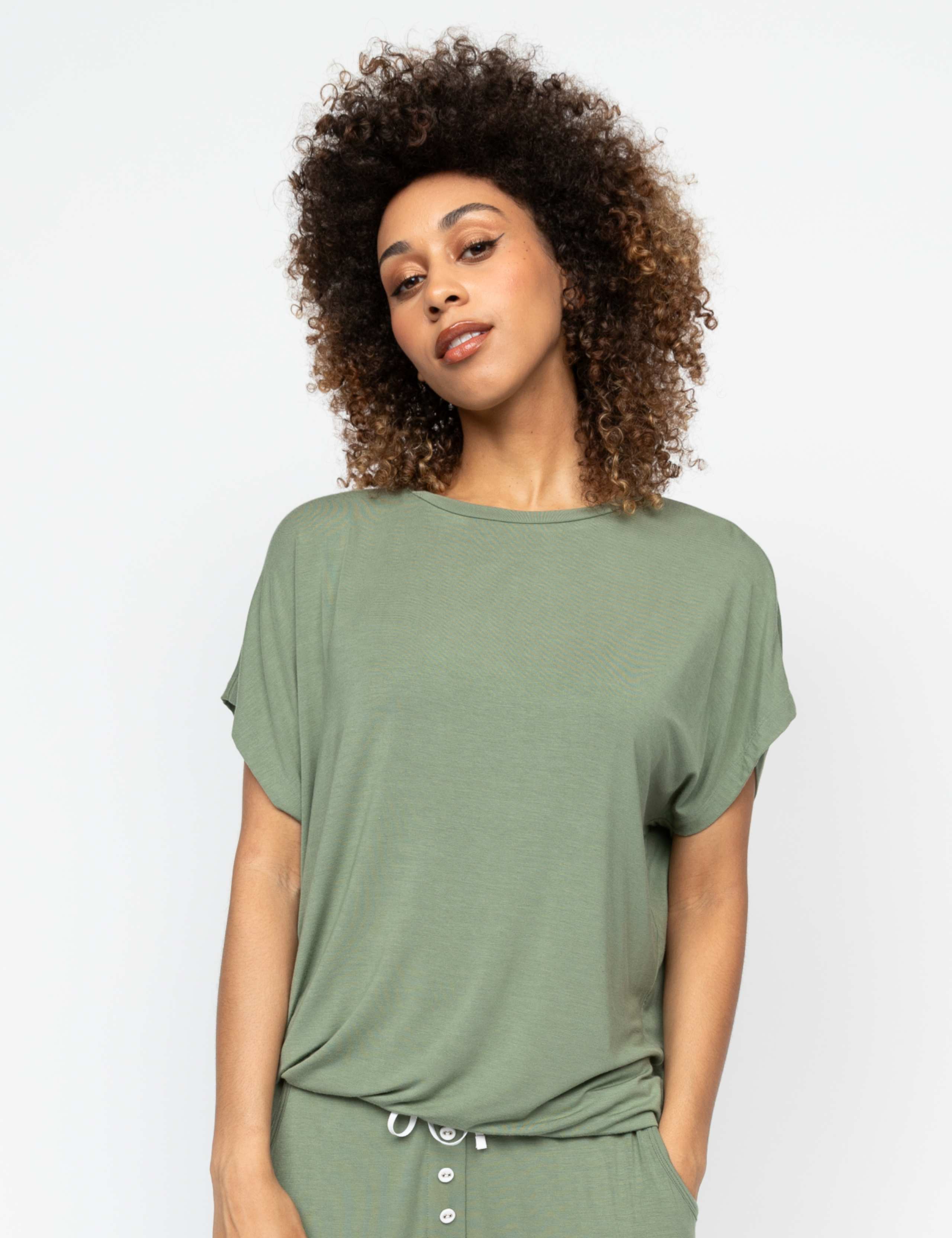 Jersey Cap Sleeve Pyjama Top