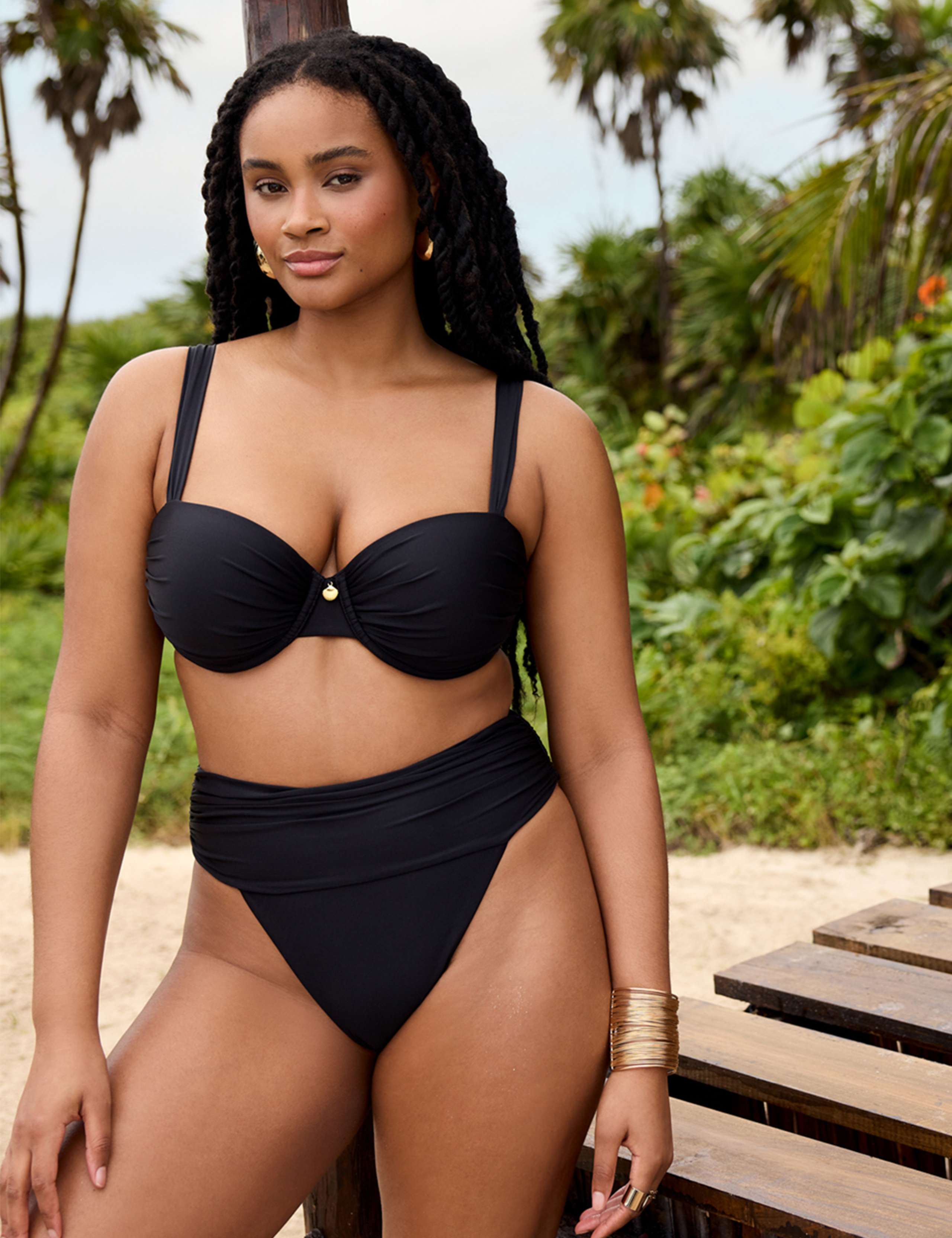 Ferrara High Waisted High Leg Bikini Bottoms