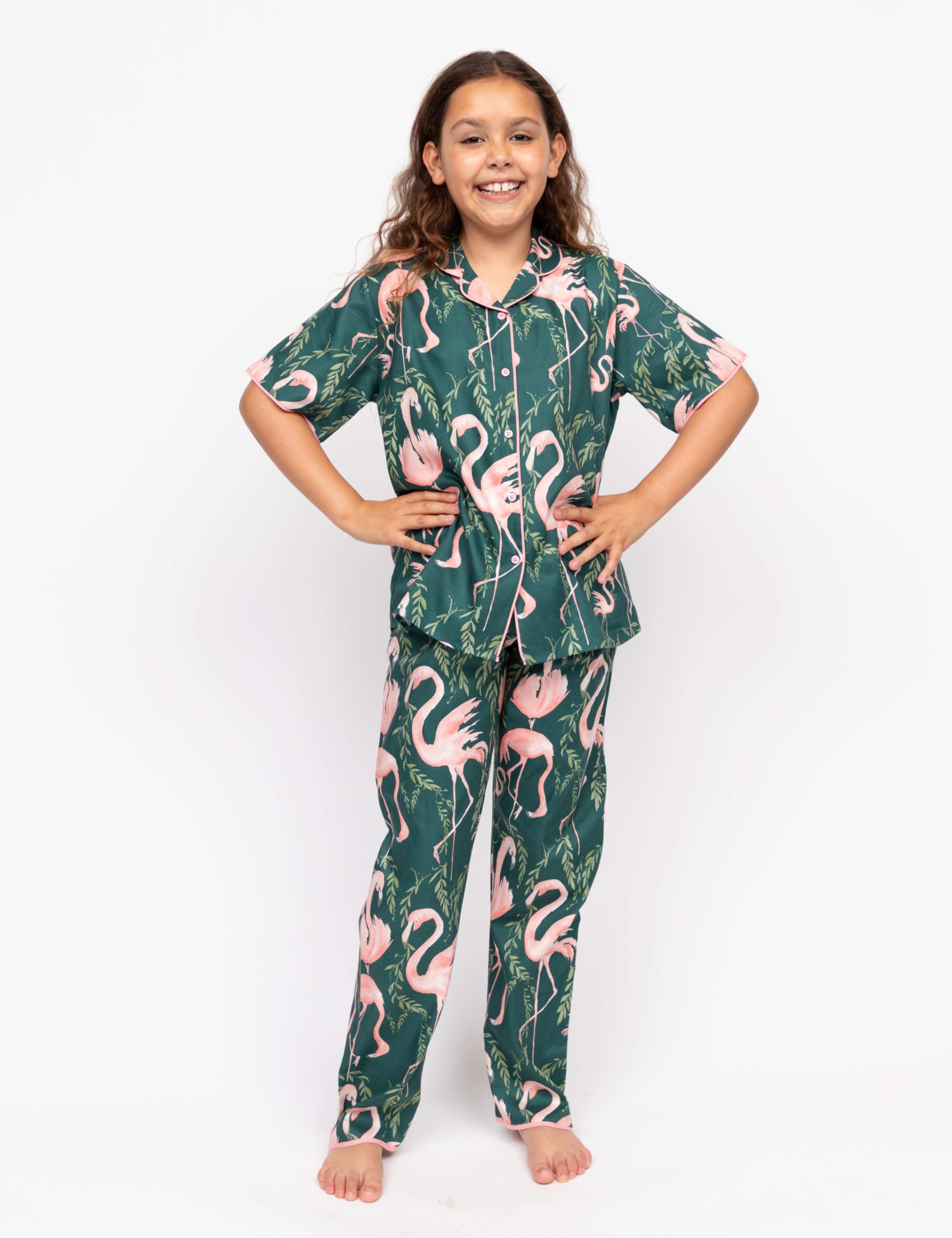 Cotton Modal Flamingo Pyjama Set (2-13 Yrs)