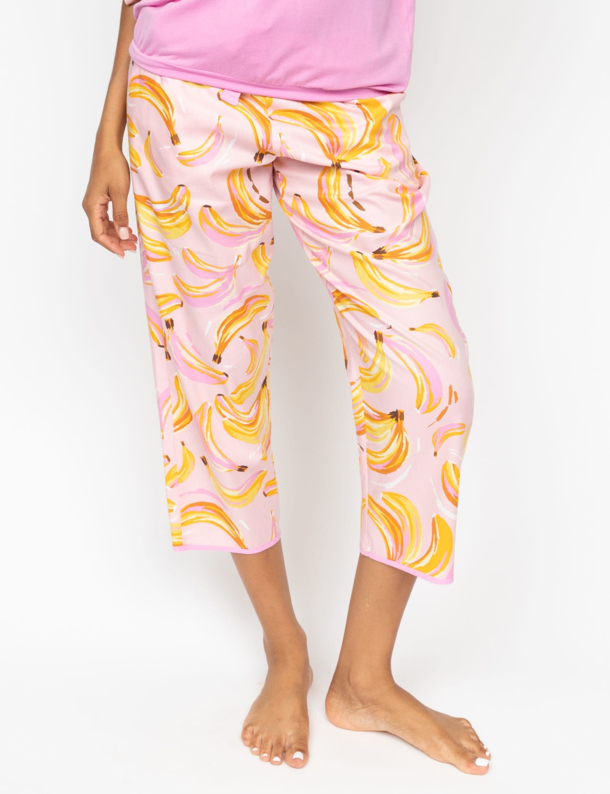 Cotton Rich Banana Cropped Pyjama Bottoms