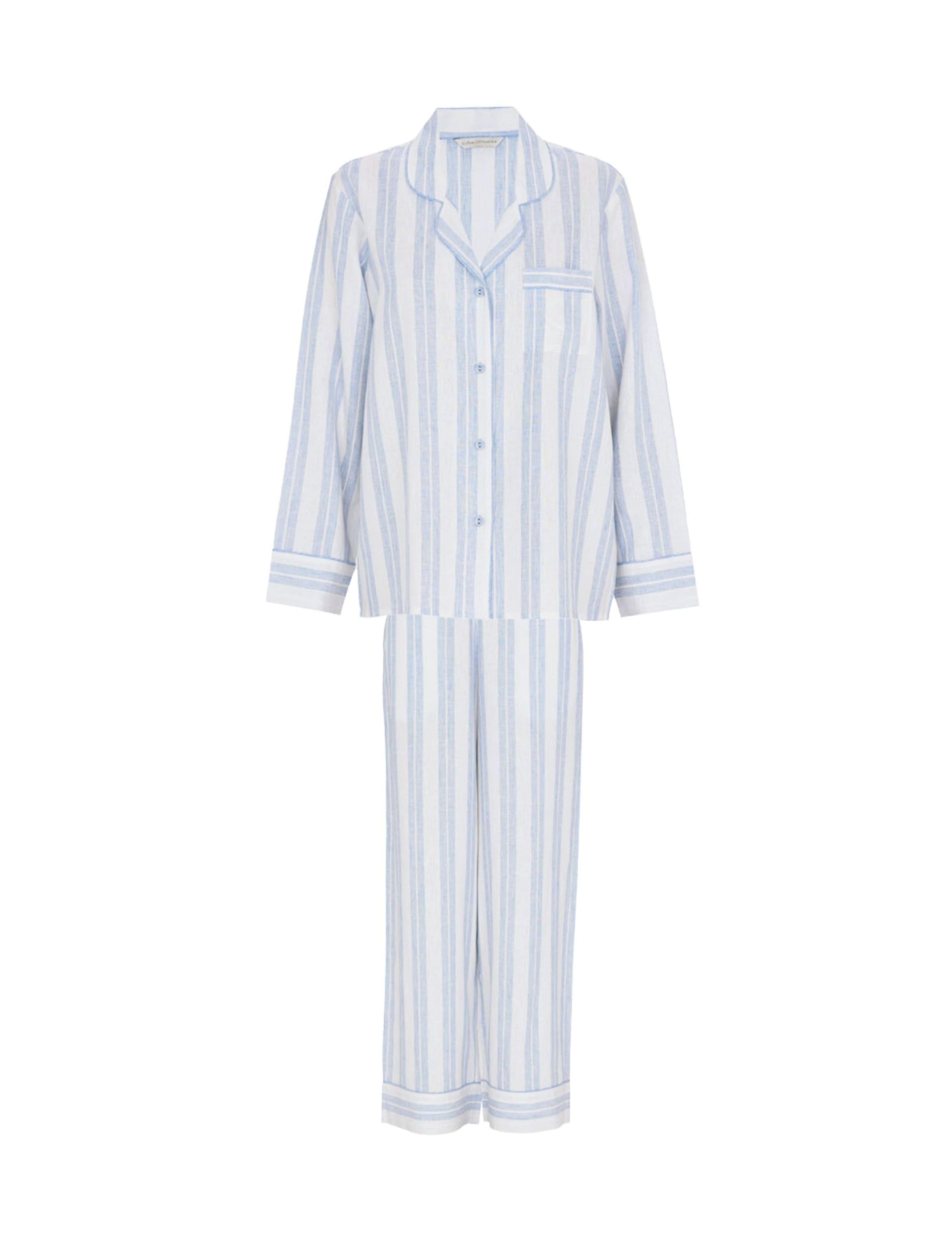 Linen Blend Striped Pyjama Set
