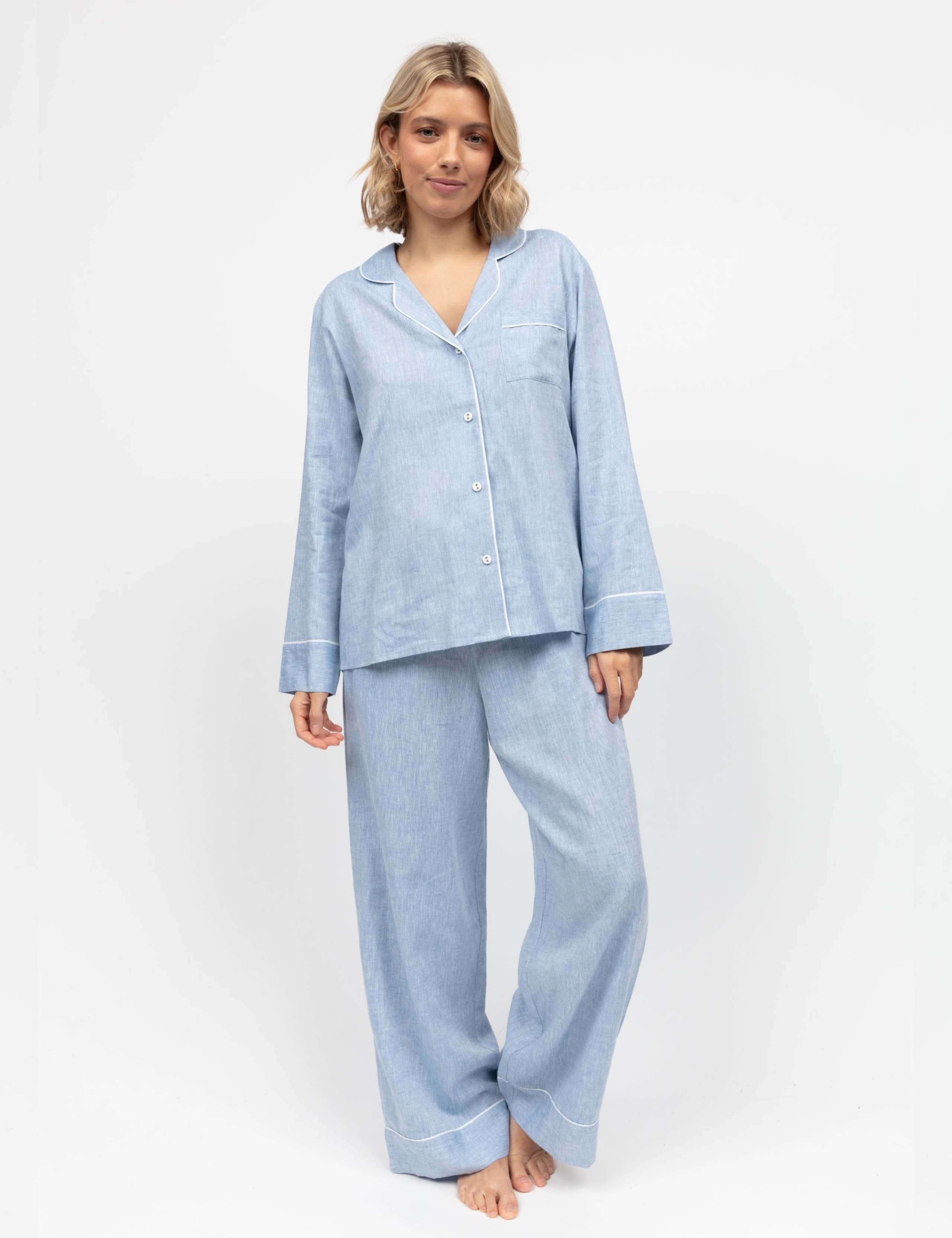 Linen Blend Pyjama Set