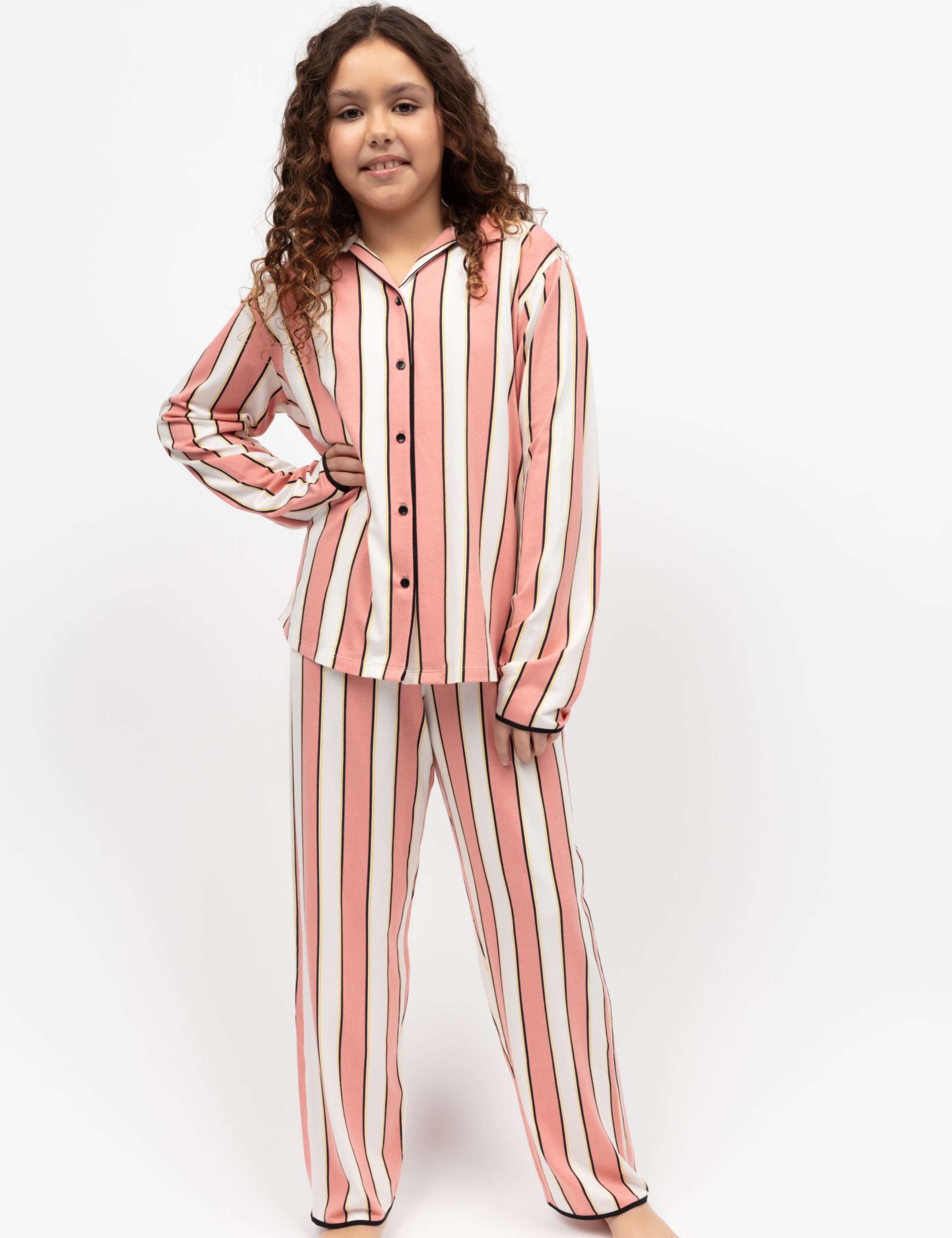 Cotton Blend Striped Pyjamas (2-13 Yrs)