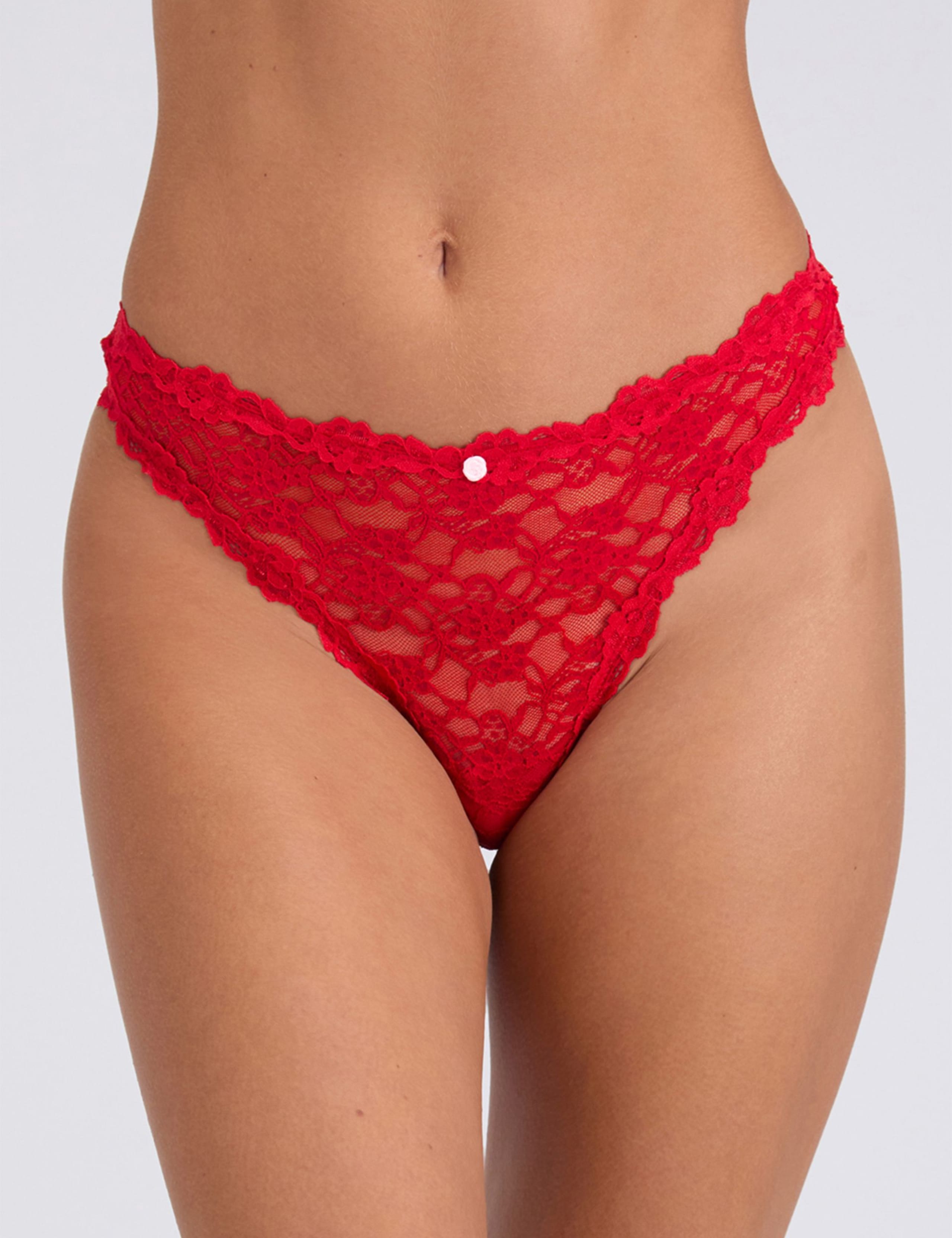 3pk Brooke All Over Lace High Leg Thongs