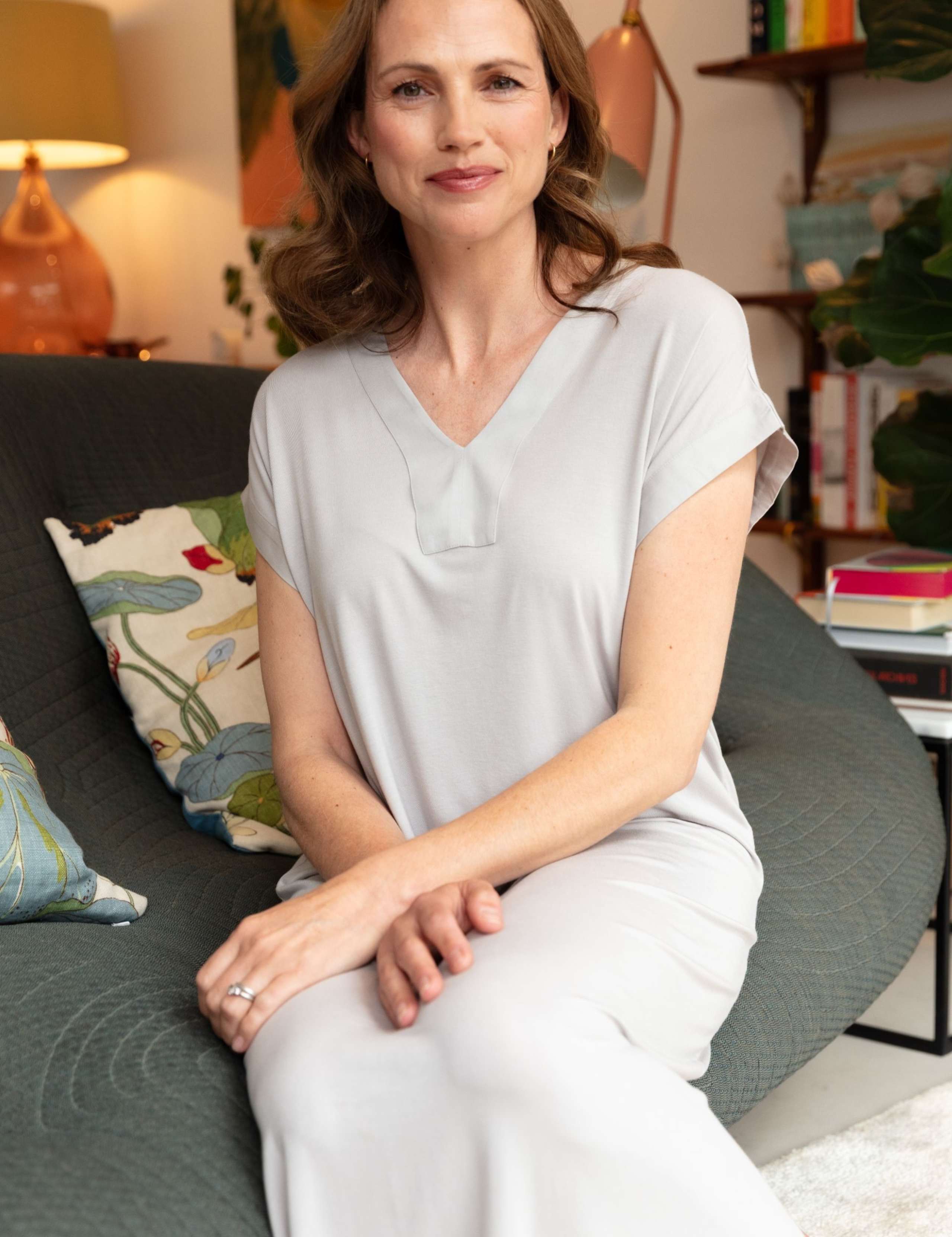 Modal Rich V-Neck Long Nightdress