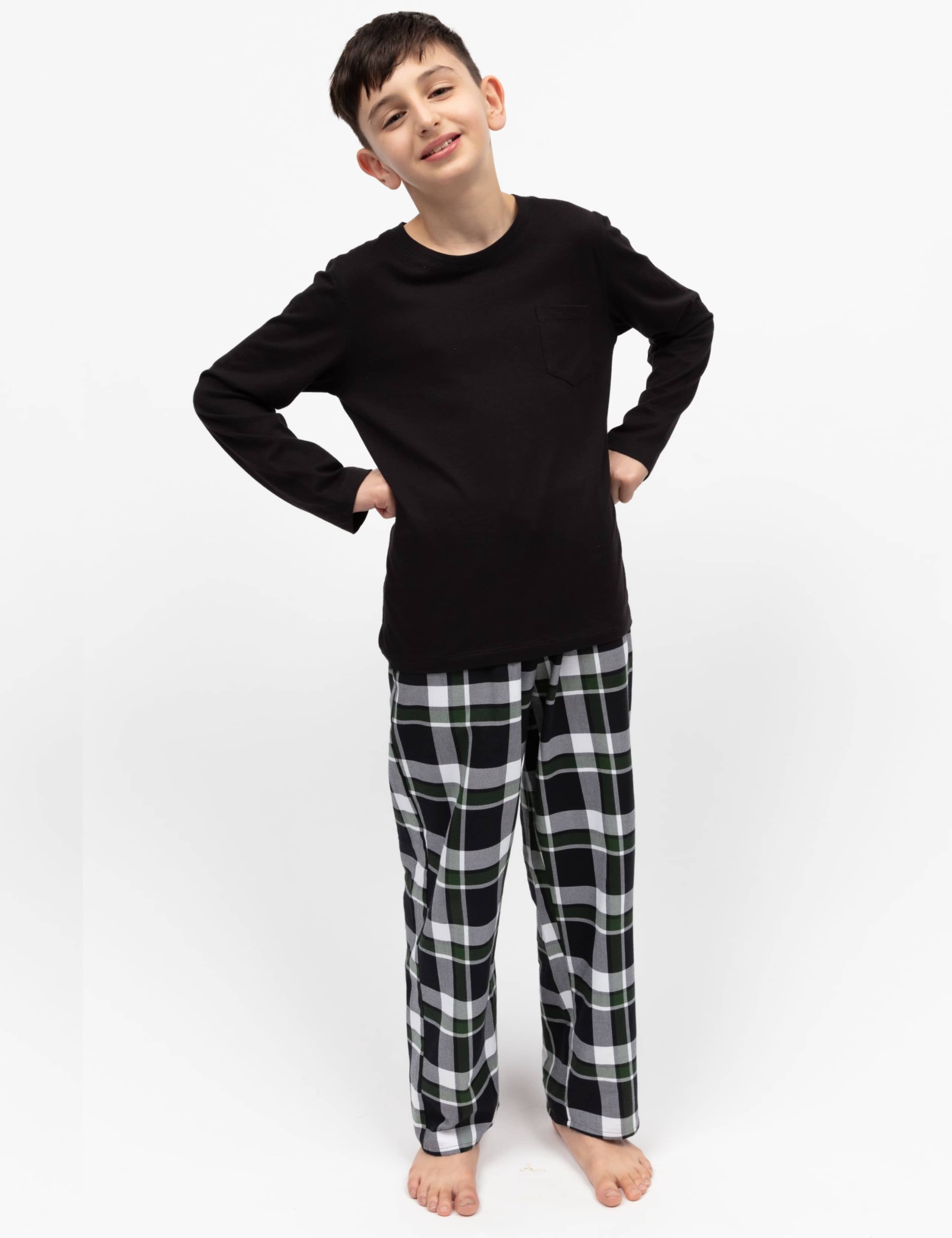 Cotton Modal Checked Pyjamas  (2-13 Yrs)