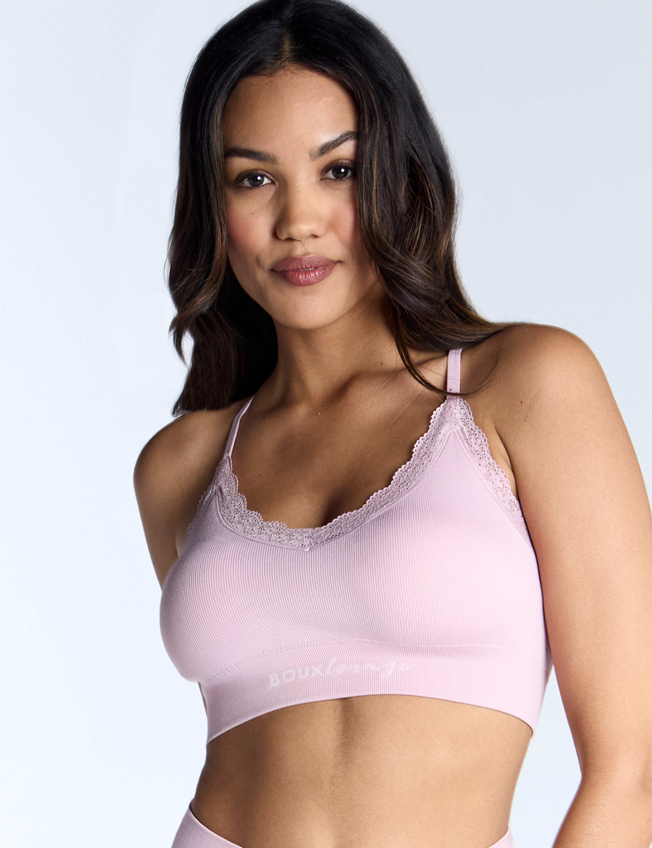 Rib Lace Trim Non Wired Bralette (A-E)