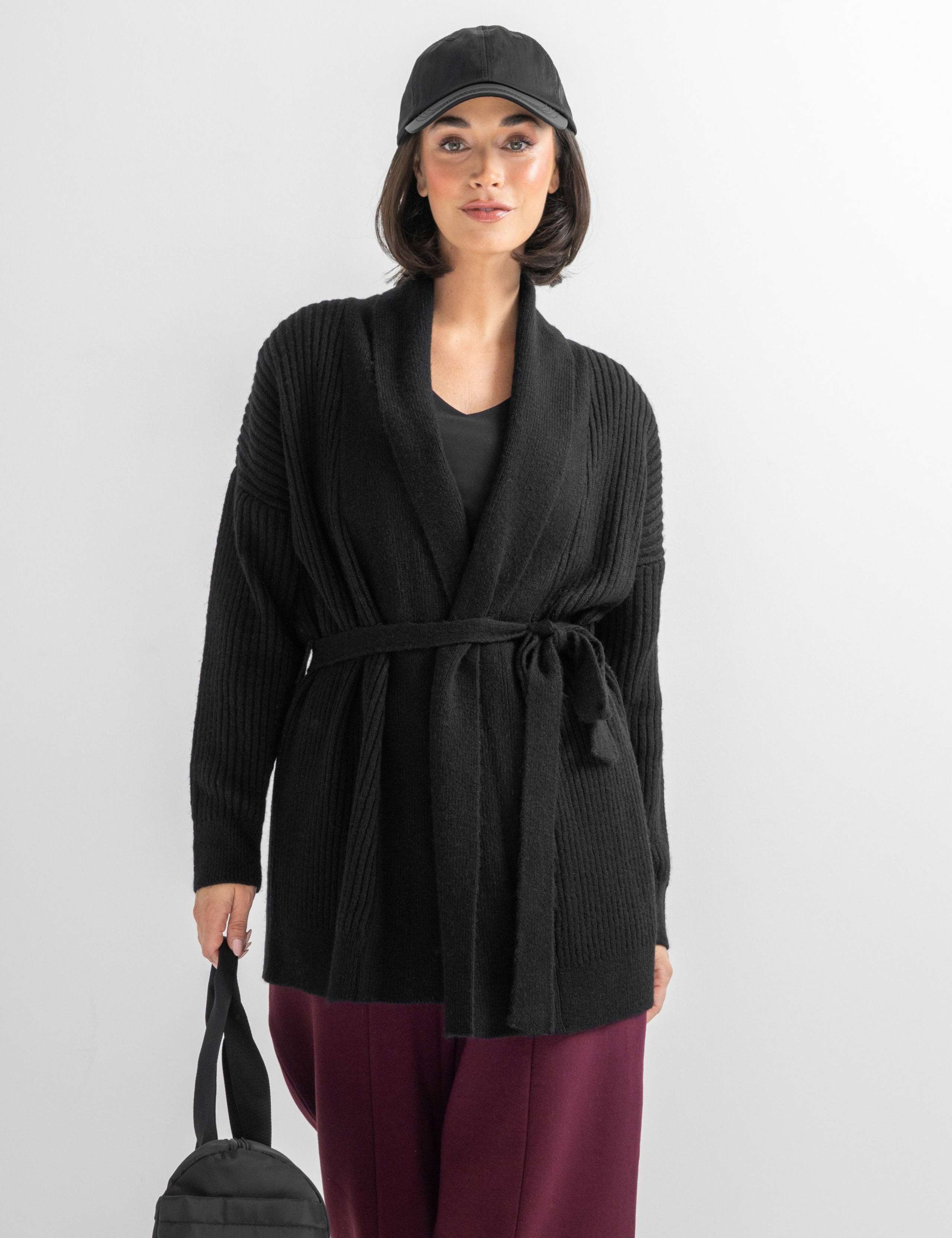 The Go To Knitted V-Neck Tie Waist Cardigan